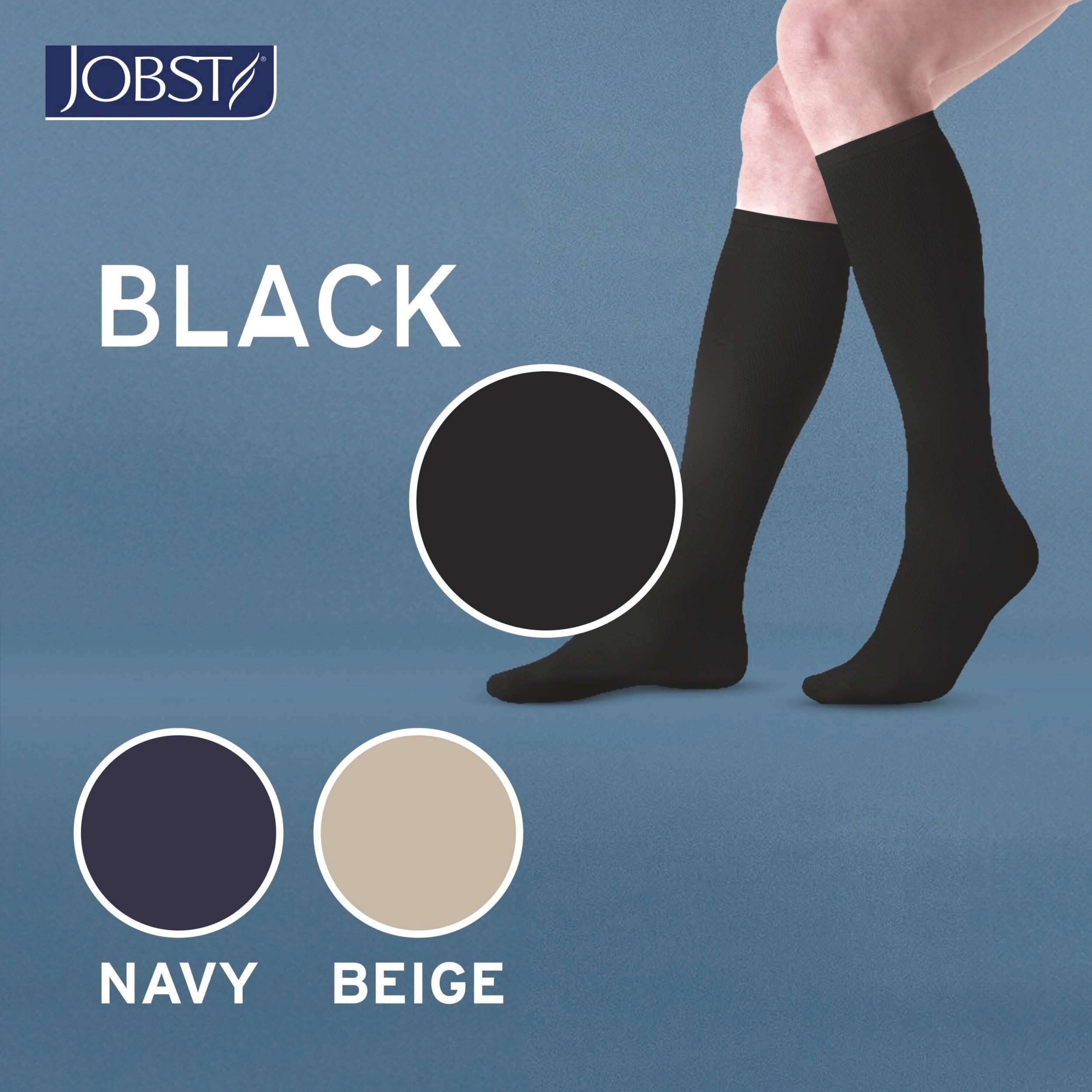 JOBST Chaussettes de voyage pour homme et femme - Aide à prévenir la thrombose en voyage - Douces et respirantes grâce à 33% de coton - Noir - Taille 4