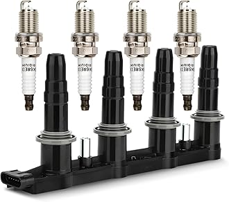 UF620 Ignition Coil & 4504 Double Iridium Spark Plug for 11-15 Chevy Cruze, 12-18 Chevy Sonic,09-11 Aveo Aveo5 /09-10 Pontiac G3 1.6L 1.8L L4 Replaces# 90919-02247 C1646 5C1703 D517C