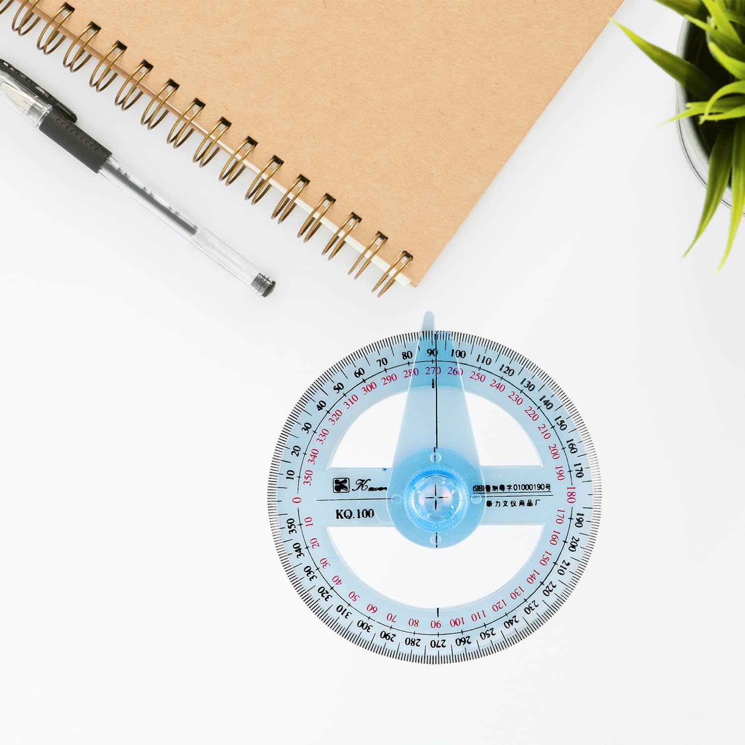 Bojueshaw 2pcs 360 Degree Protractor,Plastic Circle Protractor Angle Measure Ruler,12cm Transparent Measuring Tool for Students,Teachers,and Designers - Image 4