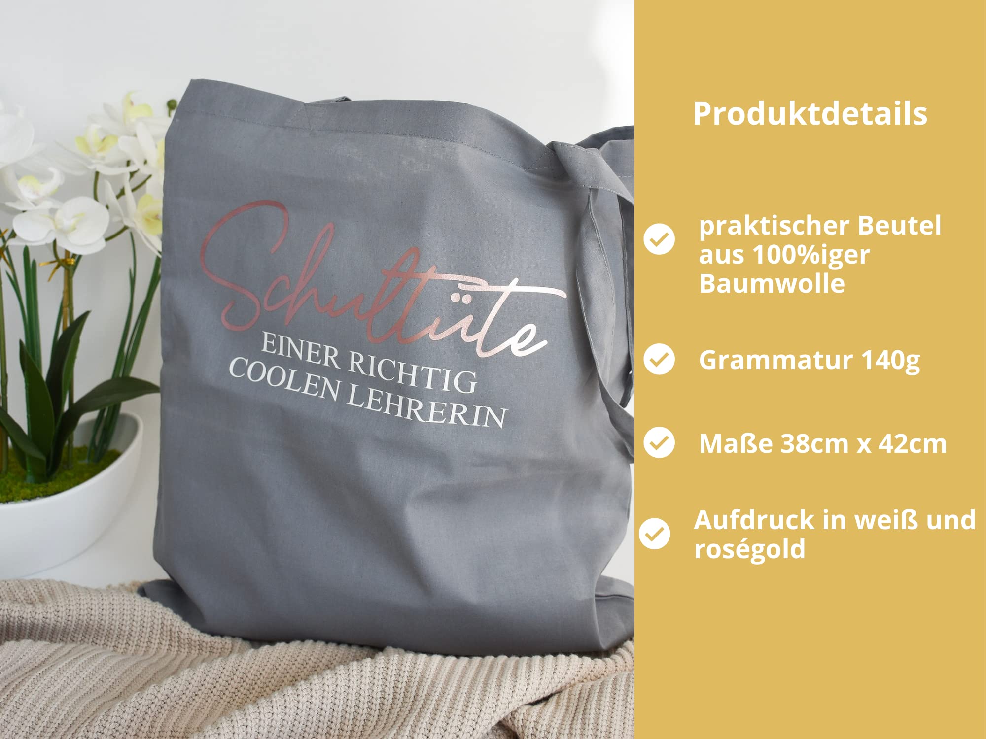 Geschenk für Lehrer "Schultüte" | witziger Baumwollbeutel | Geschenkidee Abschied Lieblingslehrerin | Stoffbeutel Stofftasche für Lehrerin
