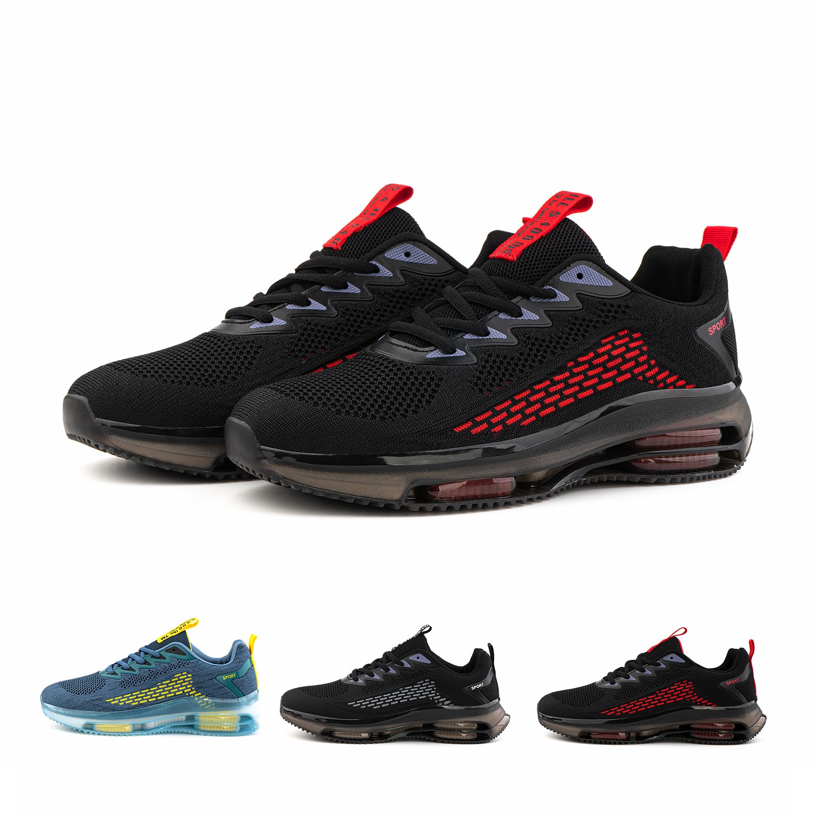 Scarpe Running Uomo Scarpe da Corsa Uomo Sportive Ginnastica Trail Running Sneakers Nero Blu Rosso 39-48EU