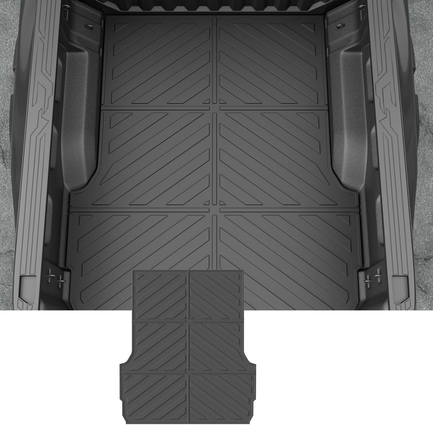 powoq Cargo Mat Compatible with 2023 2024 Chevy Colorado/GMC Canyon Truck Bed Mat TPE Truck Liner Replacement for 2023 2024 Chevy Colorado Accessories (Bed Mat)