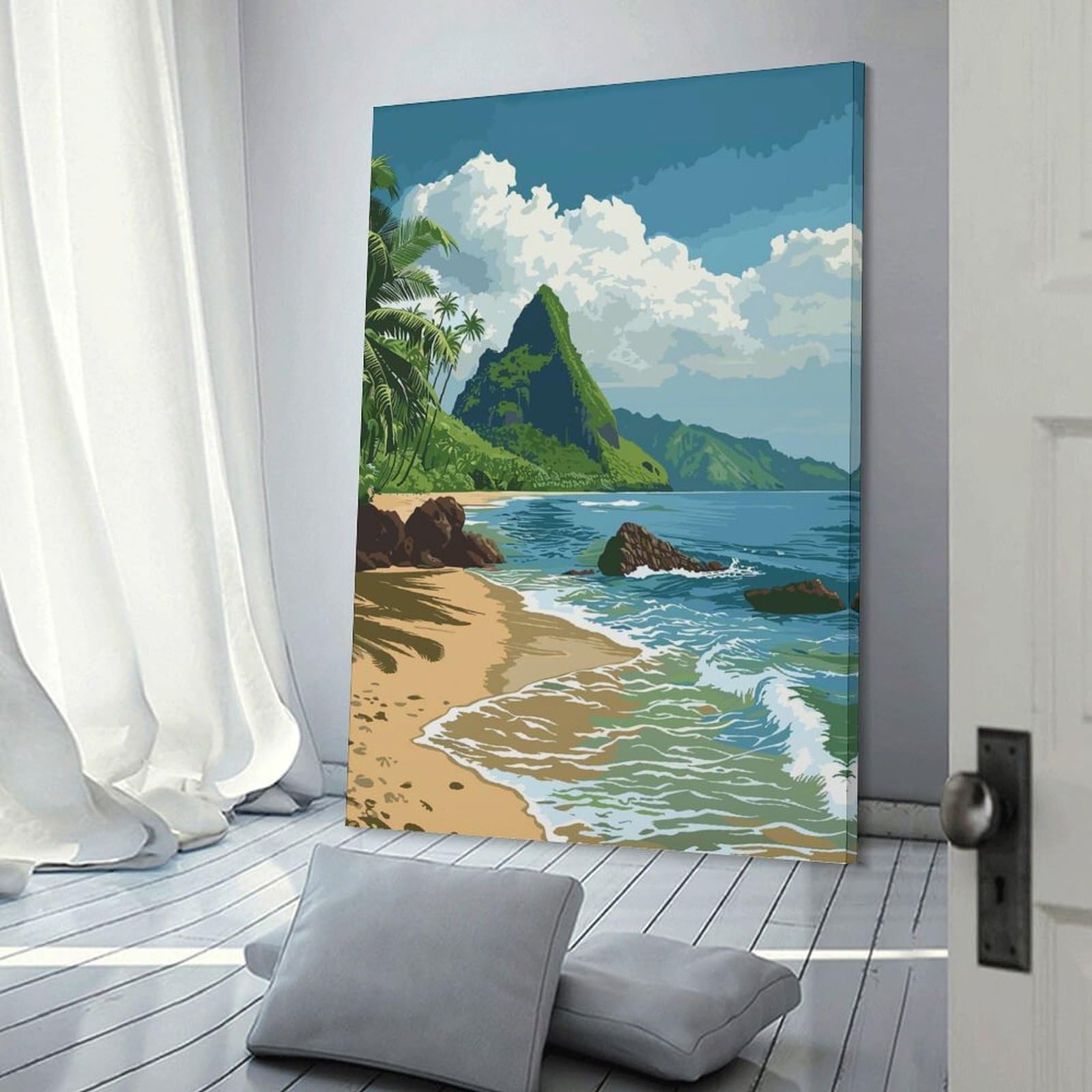 Junmoney American Samoa Home Decor Wall Art, 24x36inch(60x90cm), for Apartment Walls, Studios Or Work Areas, Wall Decor with Flexible Room Appeal
