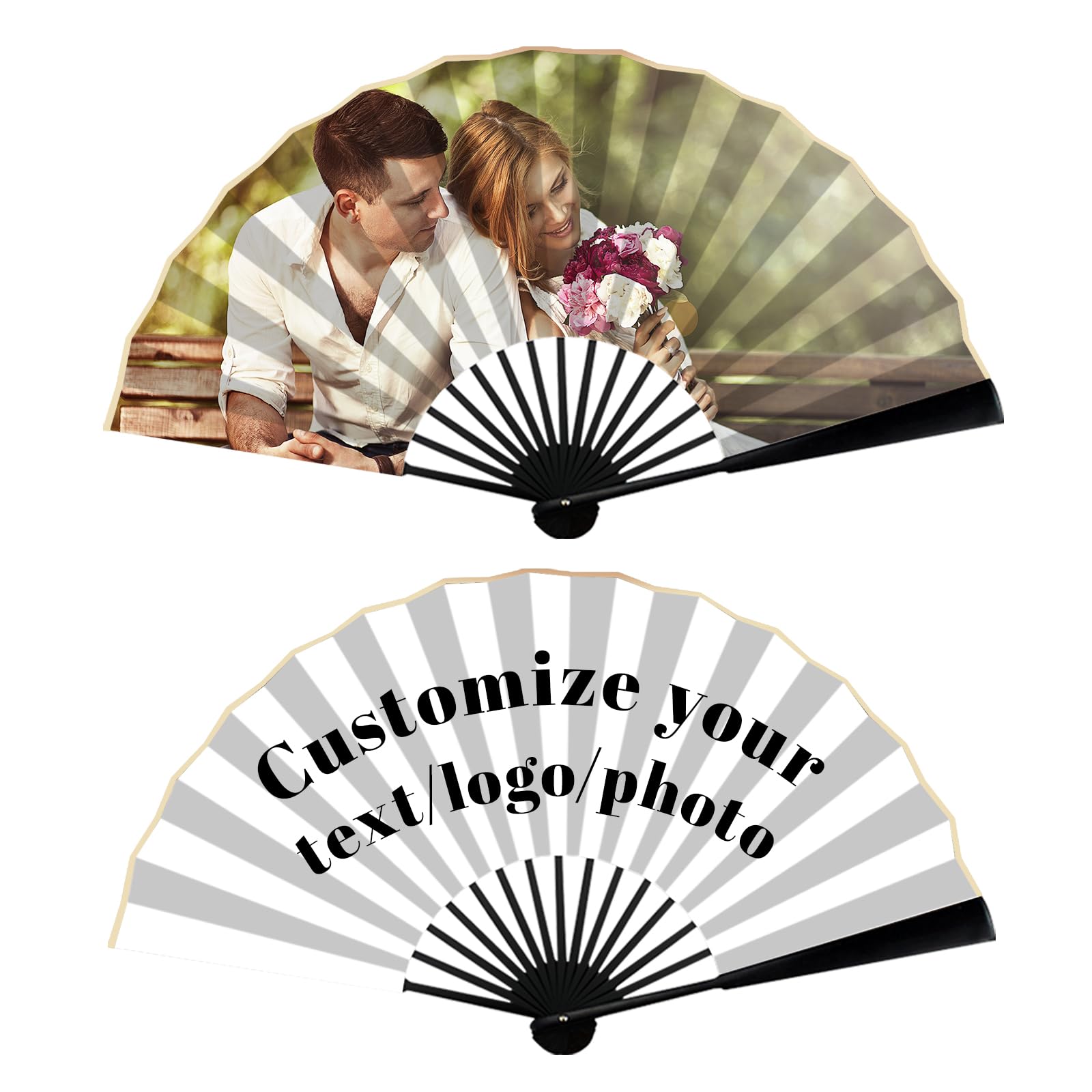 Abanico Personalizado con Foto, Abanico Plegable Doble Cara
