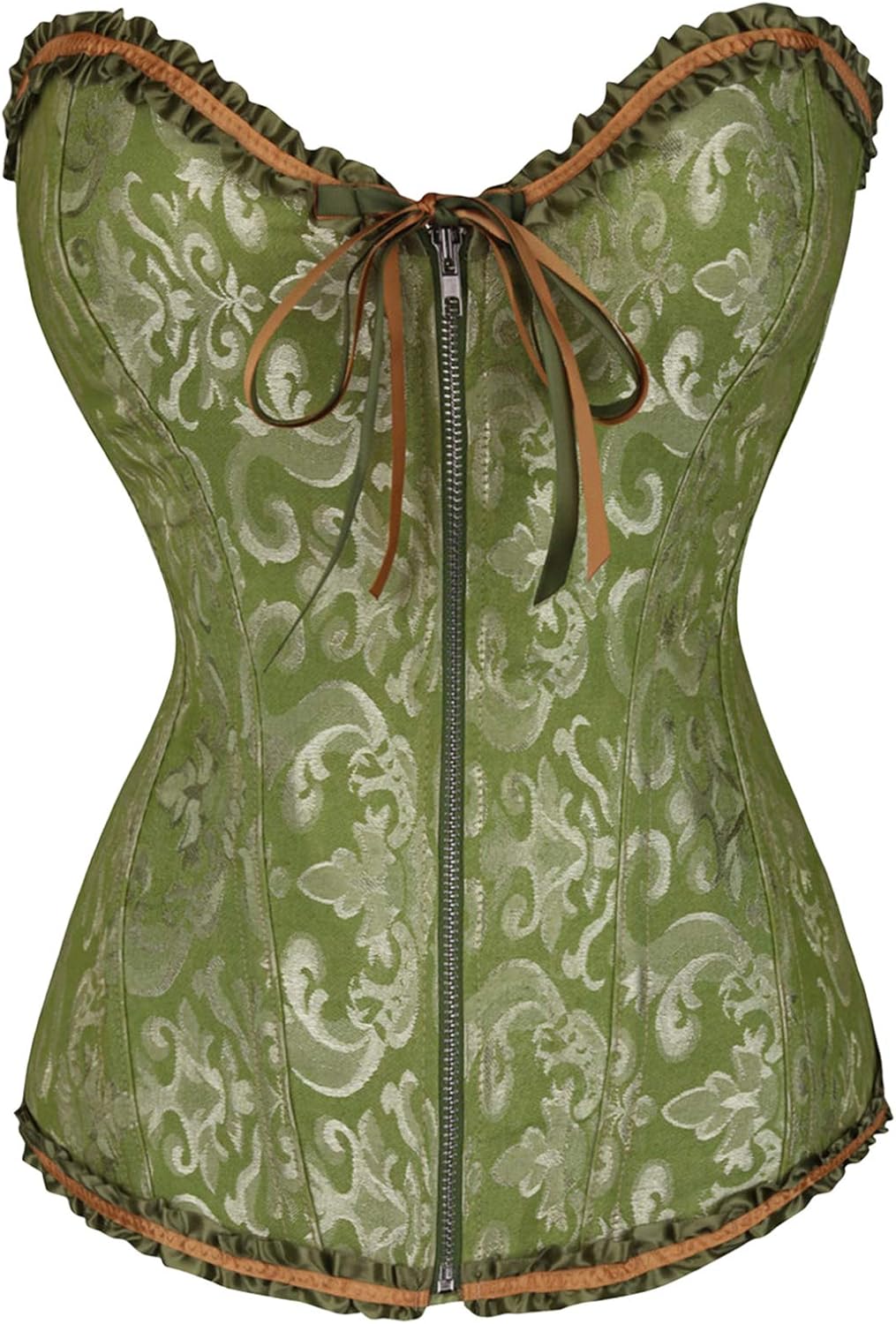 FLITAY Women's Waist Trainer Top Vintage Corset Boned Bustier Cincher Bustier Shapewear Outfit