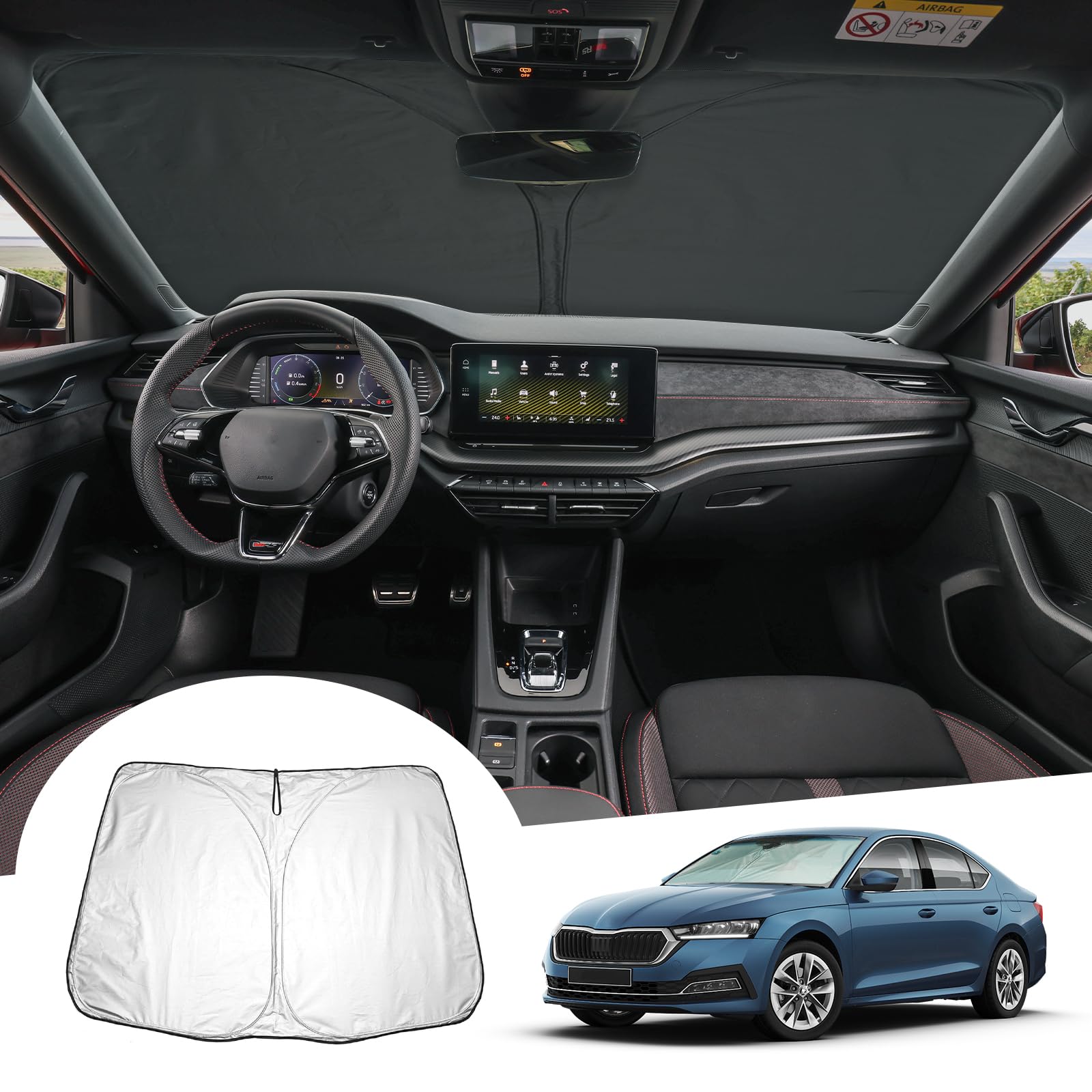 Coleya Film Protection Écran Navigation 10" Skoda Octavia 4 MK4 RS Combi 2020-2024 - Verre Trempé 9H