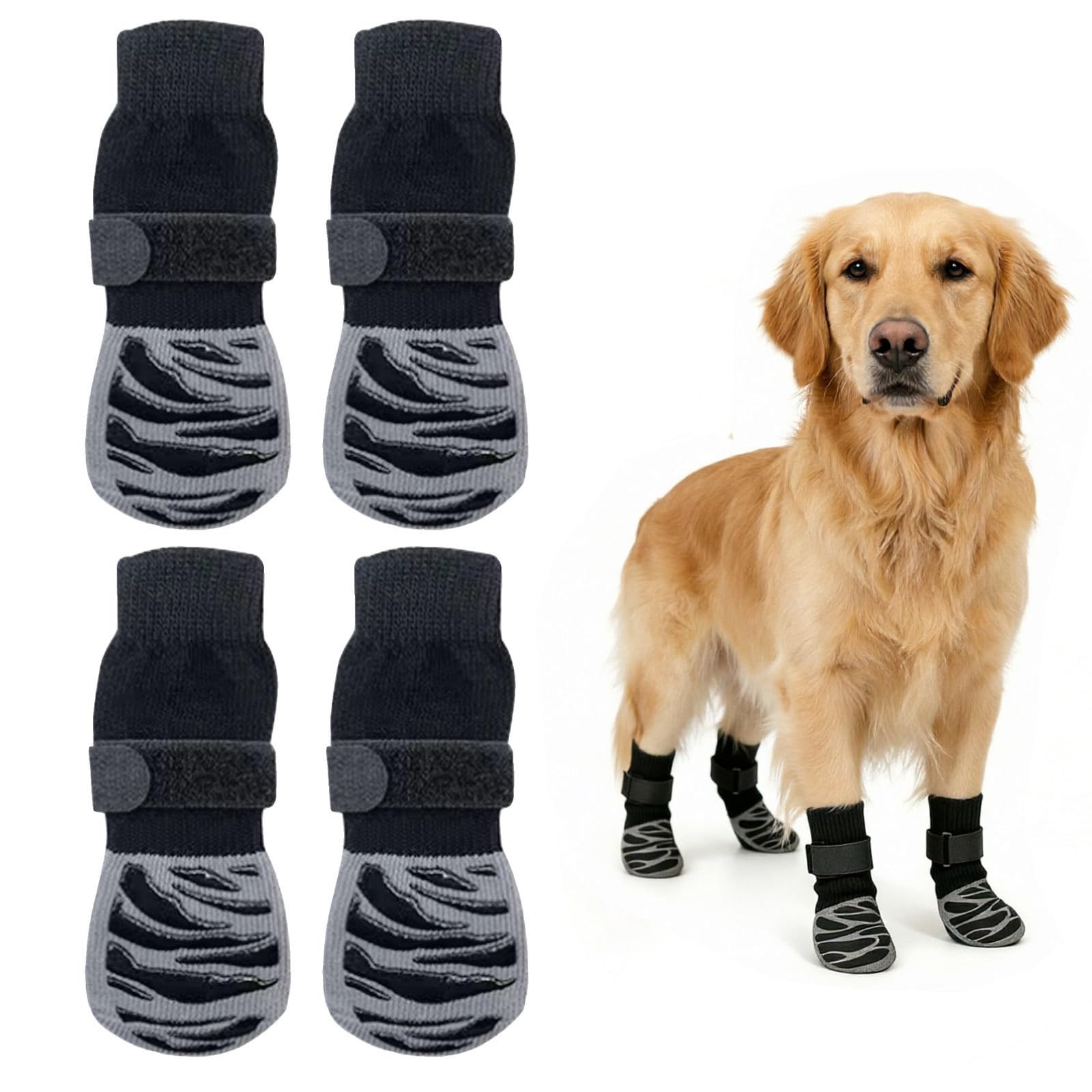 2 Paires Chaussettes Anti-léchage pour Chiens, Ensemble de pour Chiens Antidérapant, Bottes de Protection pour Chien Imperméable pour Chiens de Taille Moyenne et Grande, M