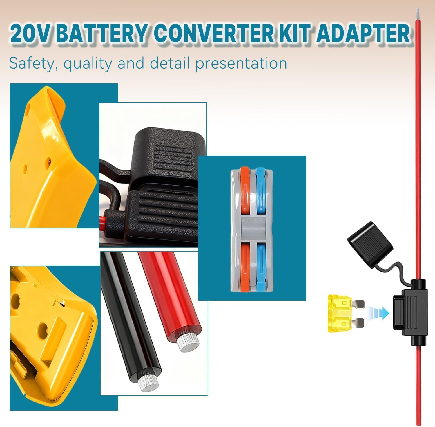 Adapter for Dew&alt 20V Battery Converter Kit with,Tool Drill Battery Converter Adapter for Kids Car, RC Toy, DIY, Etc