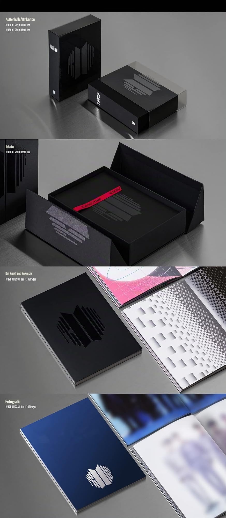 Big Hit Entertainment BHE0117 BTS BANGTAN BOYS Proof Standard + Compact Edition Set [BTS Anthology Album] 6 CD + 1 Faltposter + Extra Fotokartenset 188 x 250 x 59 mm