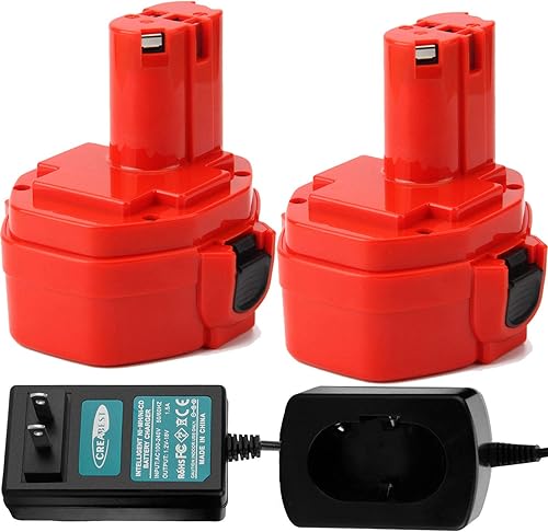 CREABEST 2 paquetes de 14.4 V 3.5 Ah Ni-MH para batería de repuesto Makita 1434 1420 1422 1433 PA14 1435 1435F 192600-1 193985-8, incluye cargador