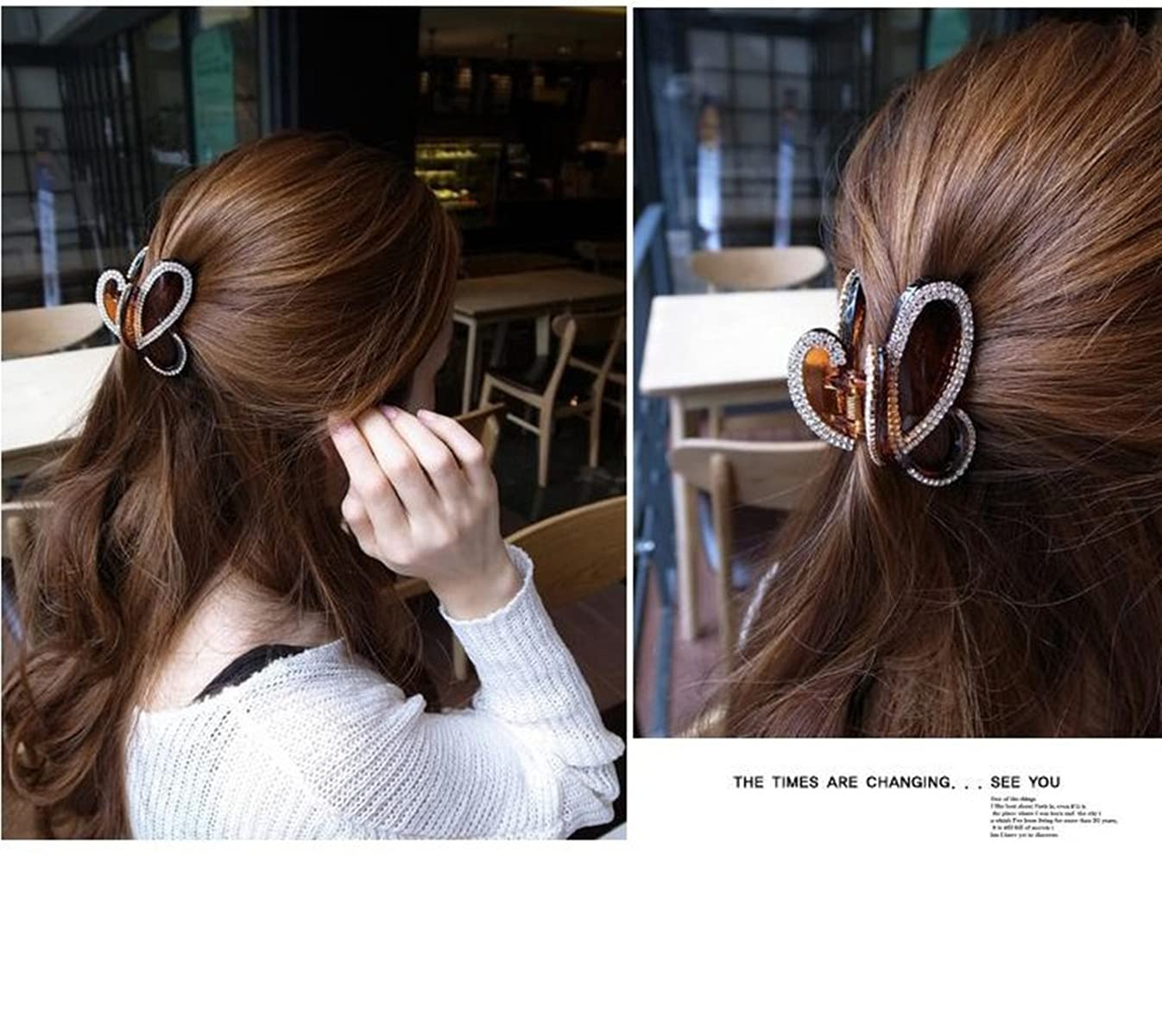 Pinza de mandíbula para el cabello con estilo coreano, pinza de cristal con diamantes de imitación para mujer, accesorios para el cabello 3