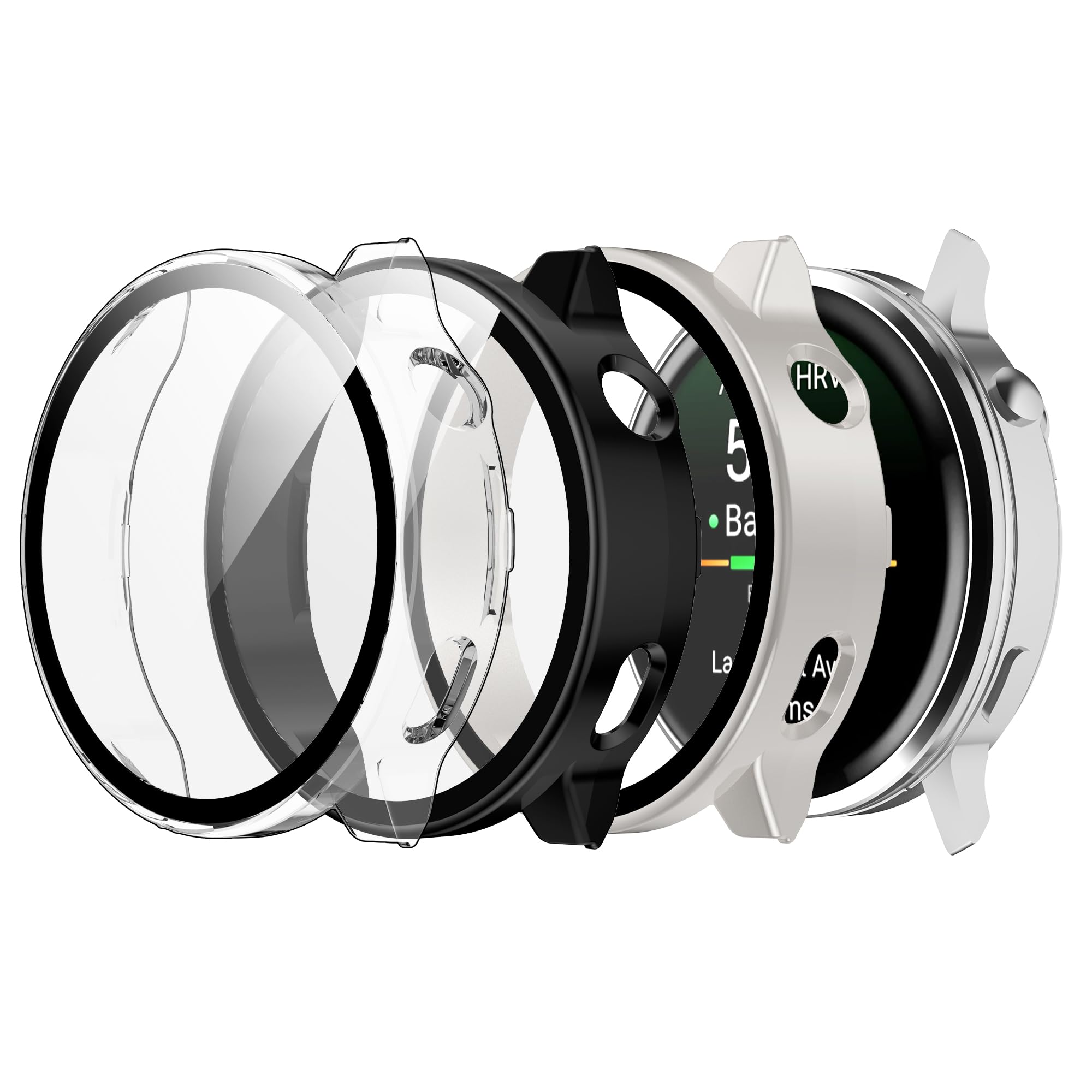2 Stück) Schutzhülle für Garmin Venu 4 45mm, yystao TPU-Hohlpanzer-Uhrenschutz hülle kompatibel mit Garmin Venu 4 45mm, Stoßdämpfend, Leichtgewichtig, Schwarz & Orange