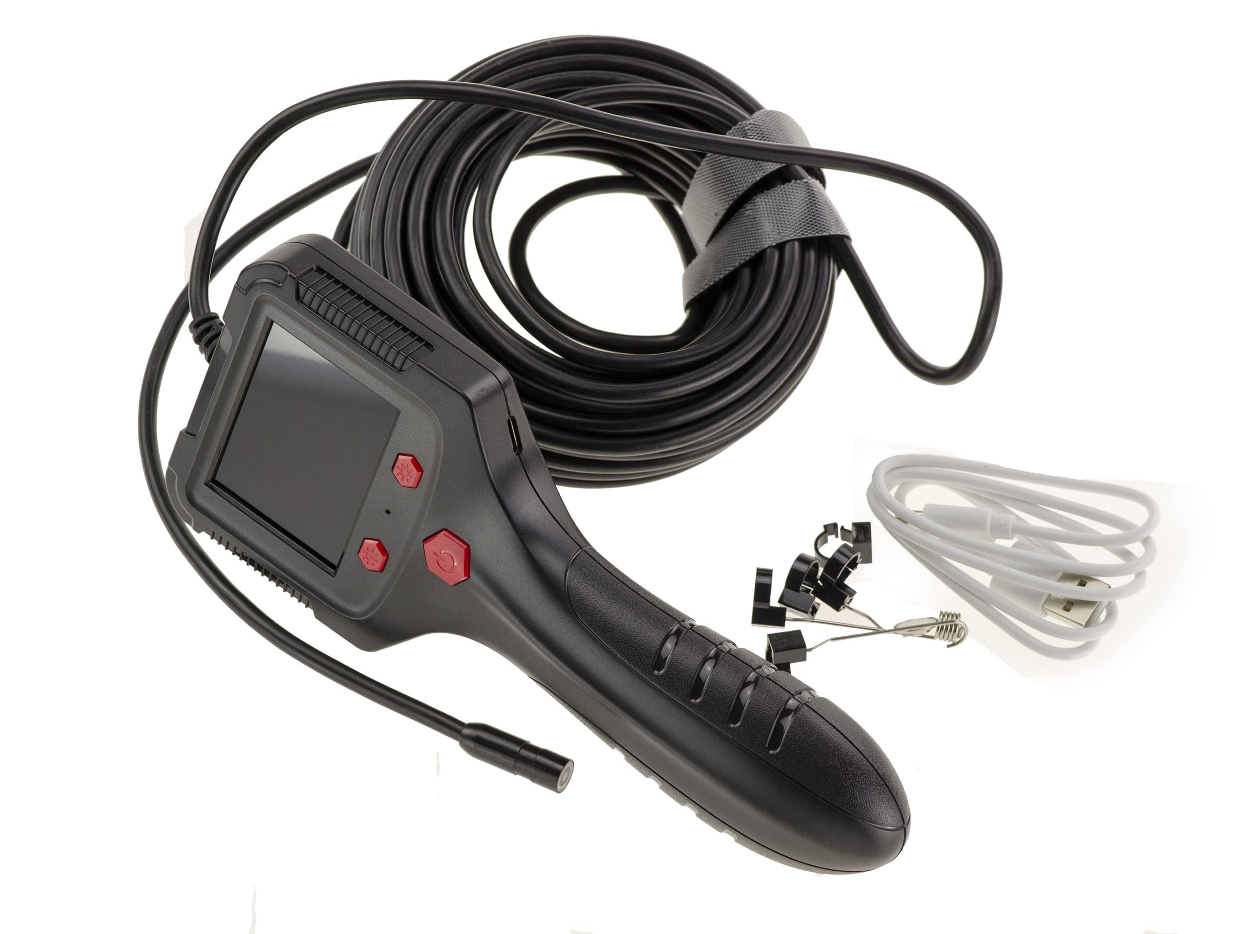 KALEA-INFORMATIQUE Telecamera di ispezione endoscopica da 8 mm 1080p con illuminazione. Impermeabile, cavo da 10 m, batteria ricaricabile USB.