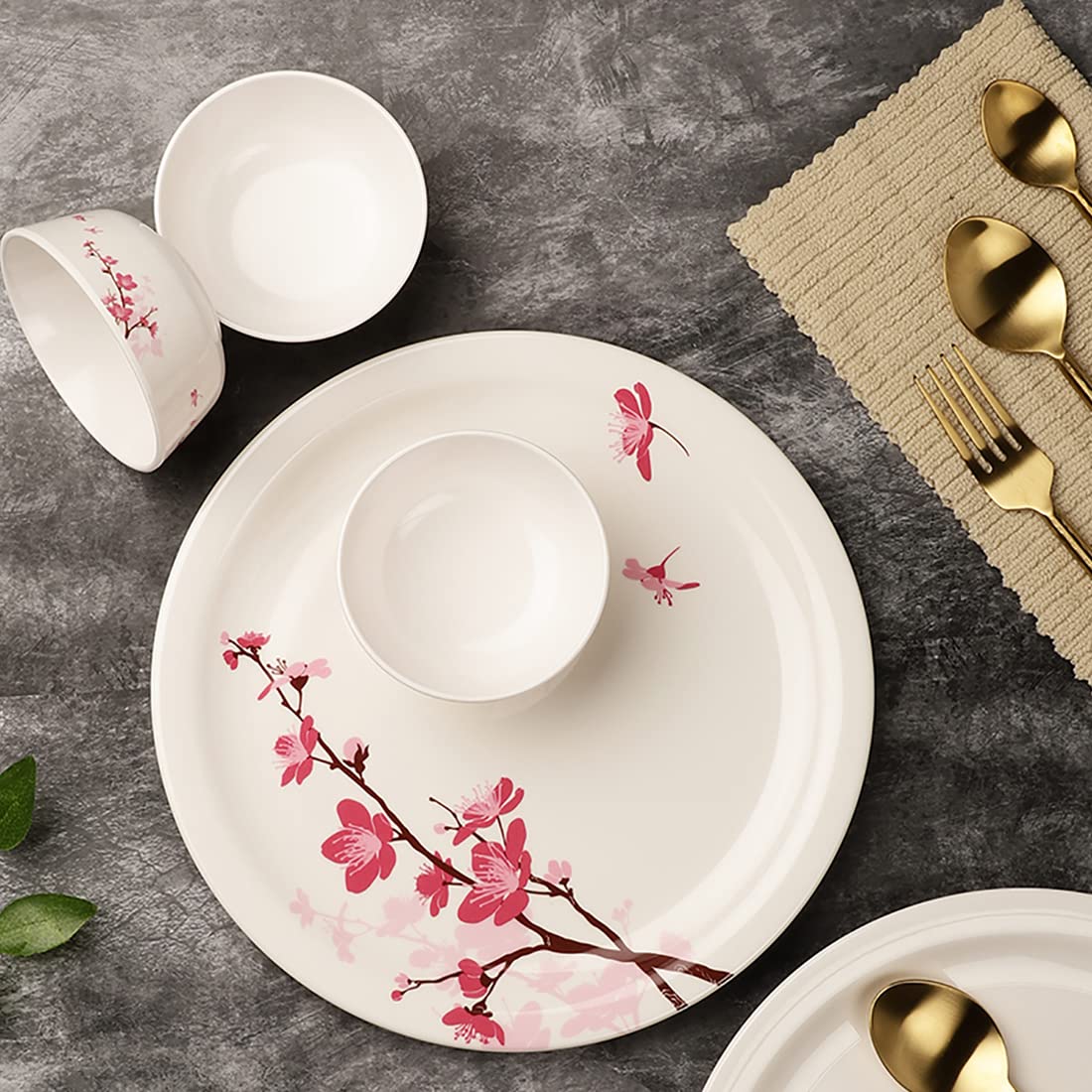 Servewell Melamine Dinner Set 18 pc Round - Pink Blossom
