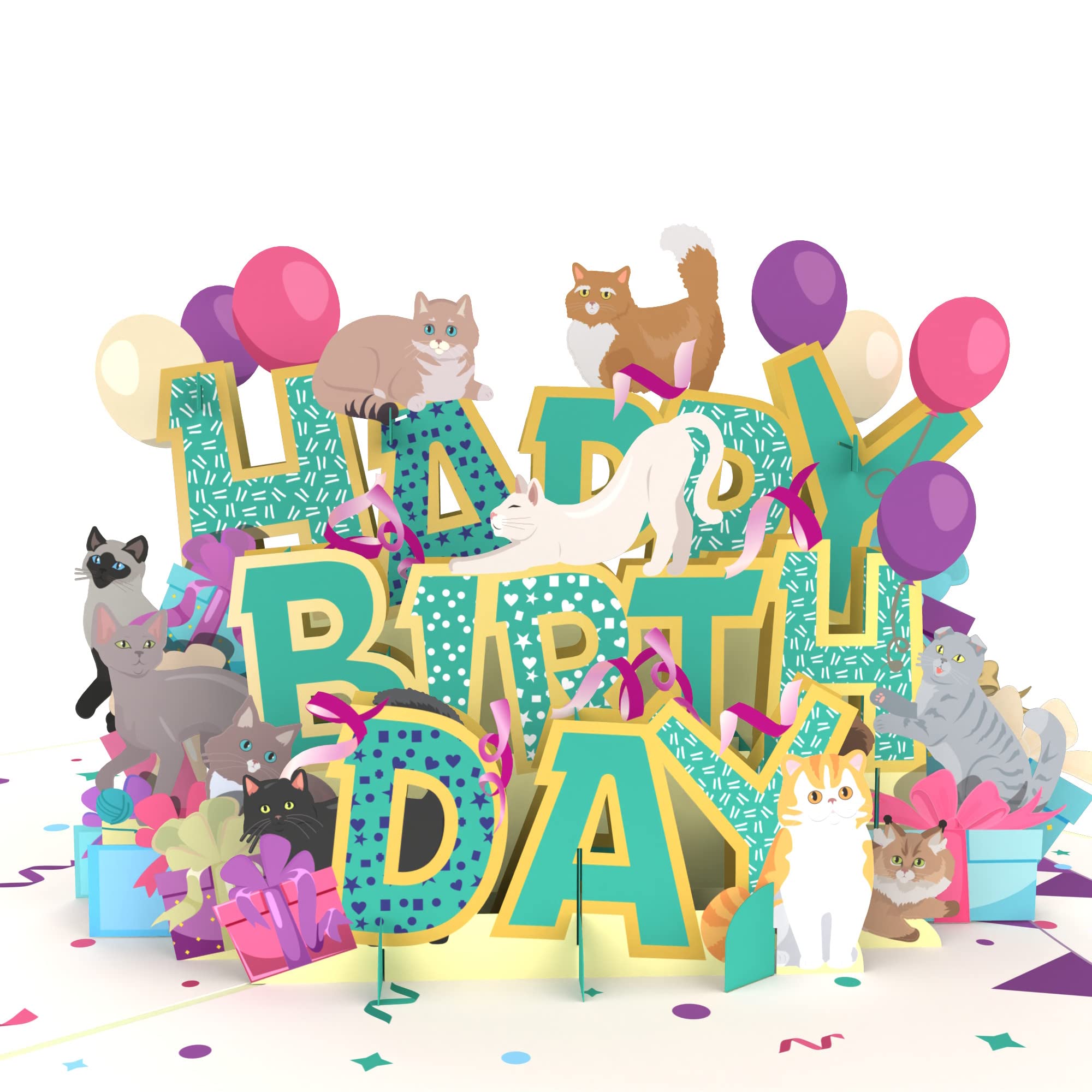 Biglietto Di Auguri 3D Fai Da Te Con Gatti Intagliati A Mano - Cartolina Pop-up Originale Per Compleanno, Regalo Creativo Per Amici E Famiglia - Patrimonio Culturale Cinese