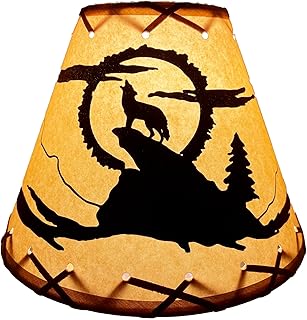 Rustic Oiled Kraft Laced Coyote Clip-On Lamp Shade - 9
