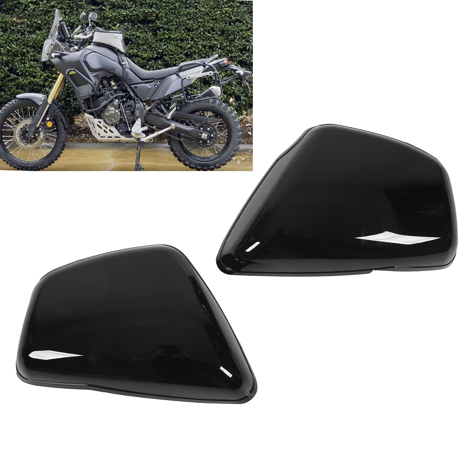 Motorrad Batterie Abdeckung links rechts 2 Stück, leicht robust schwarz Ersatz für Virago, Seitenverkleidung