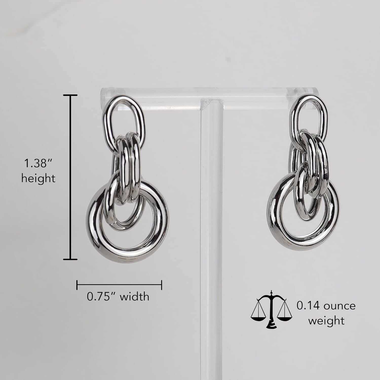 JeanBeau Chunky Statement Geometric Dangle Drop Earrings for Women, Trendy Hollow Lightweight Twisted Stud Earring Dupes Fashion Jewelry Gift - Image 3