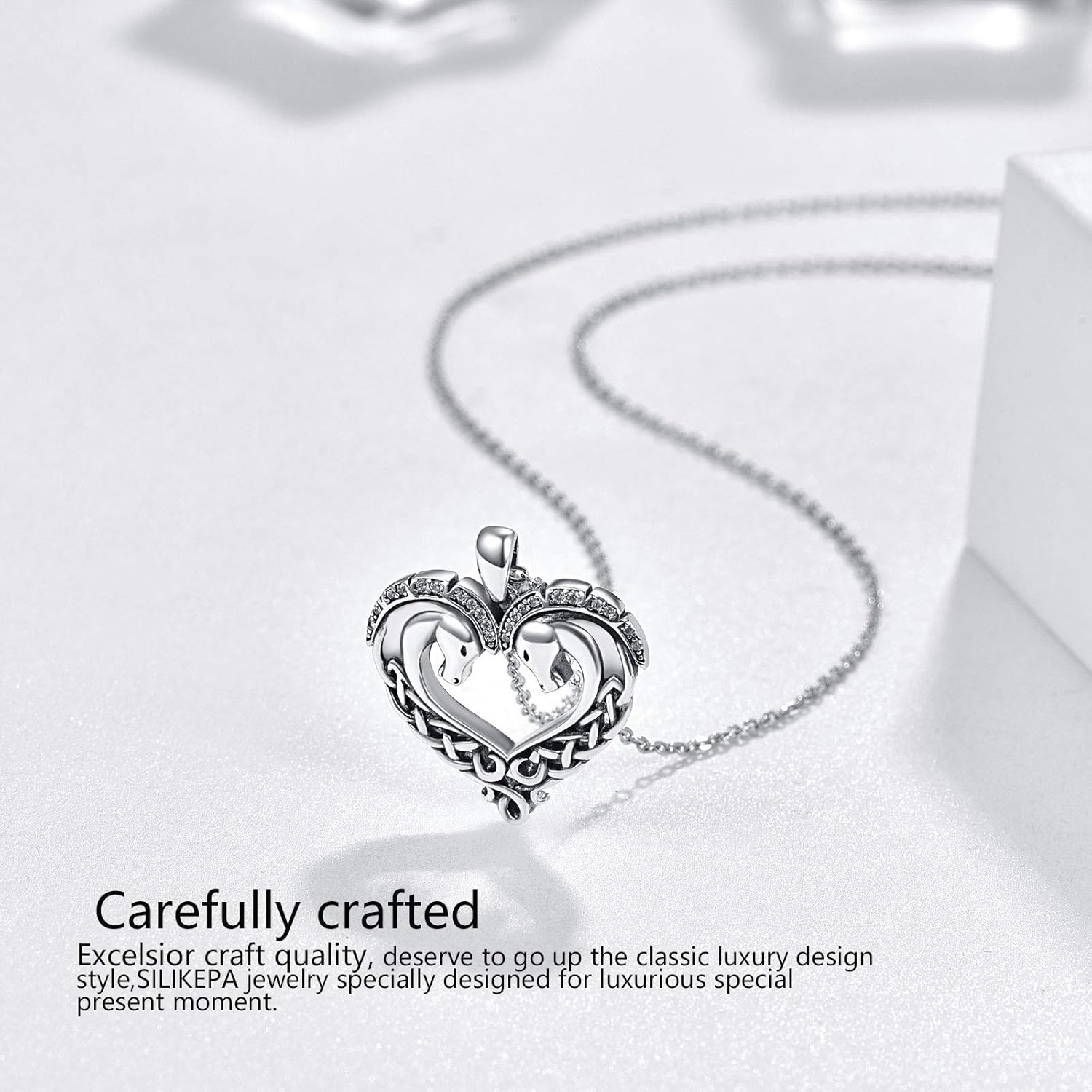 Dragon/Horse/Wolf Necklace for Women 925 Sterling Silver Celtic Knot Animal Pendant Necklace Jewelry Gift for Women