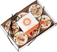Vista 1 de New Moon Beginnings Vela de chakra sacro, velas de chakra, juego de 6 velas de té, naranja, ciprés, aroma a musgo de roble