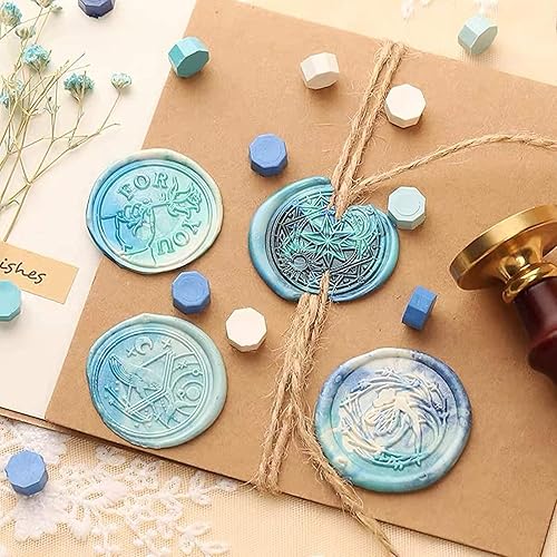 Miniatura 6 de Lanmiya Cuentas de cera selladoras de macarona colorida, 380 piezas con 2 velas de té y 1 cuchara de fusión de cera