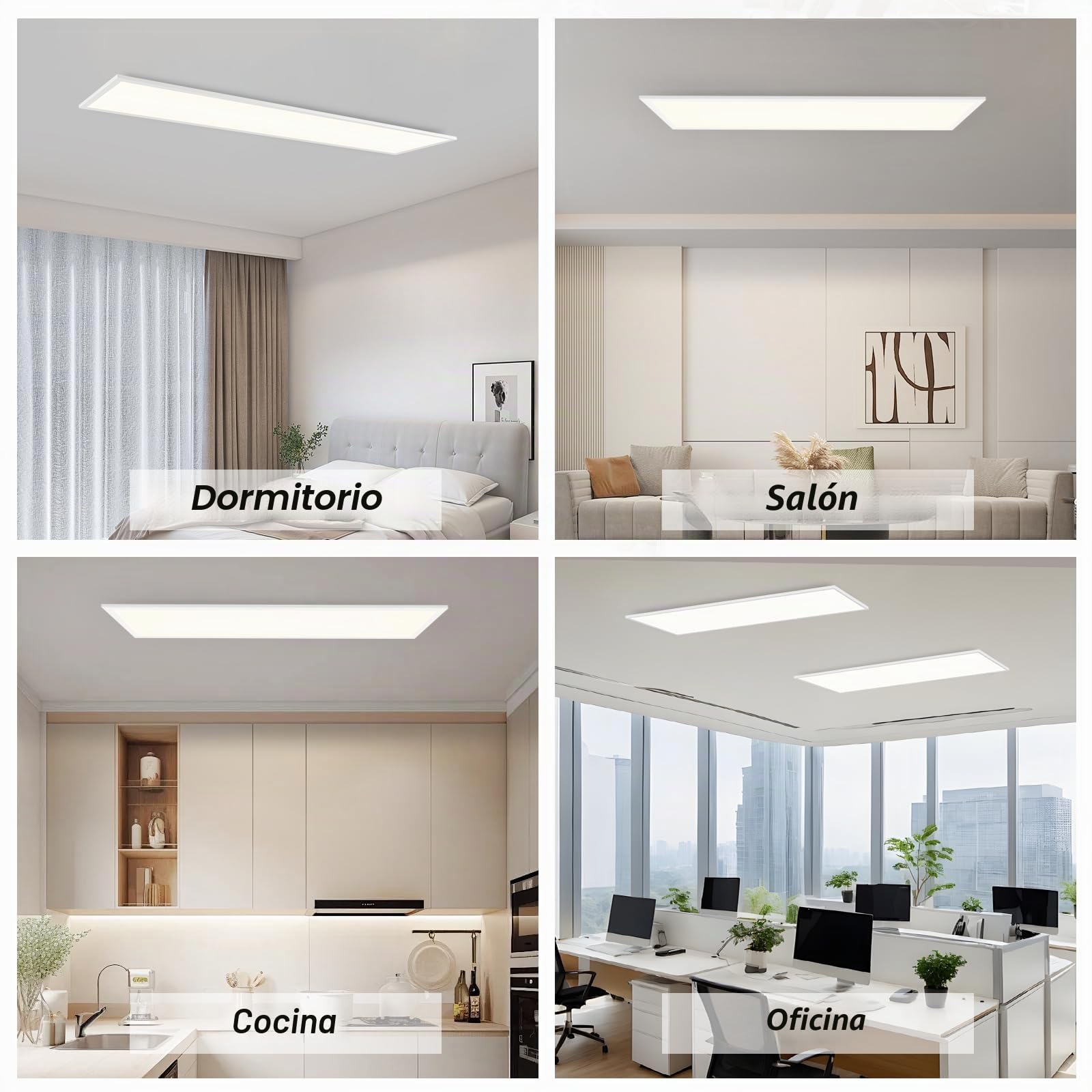 CBJKTX Plafón LED Panel regulable Lámpara de techo 120x30 cm con mando a | distancia Panel de techo de 48W Lámpara de salón 3840LM Luz de noche moderna Lámpara de dormitorio Lámpara de oficina blanca