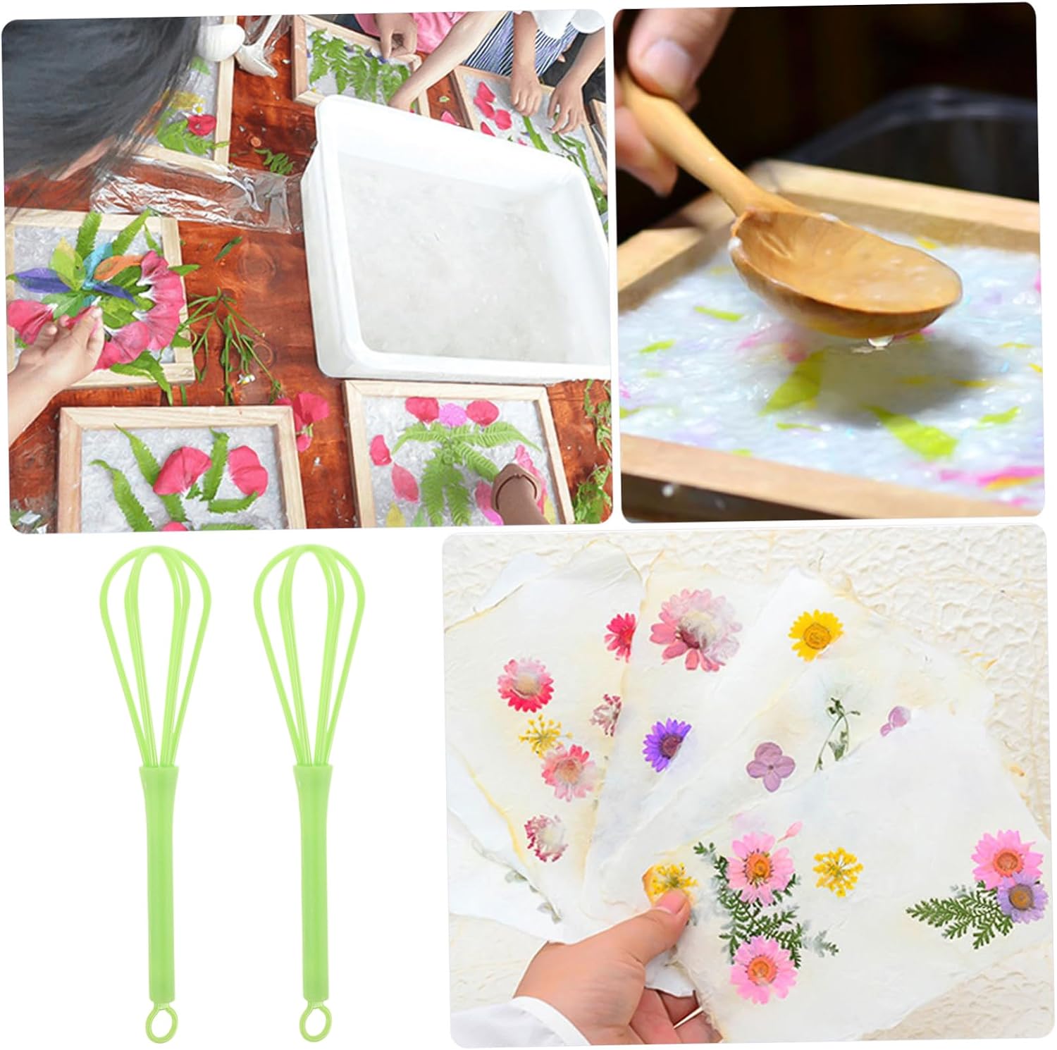 jojofuny 10pcs Wooden Paper Pulp Mixer Set for Boys and Girls Multi-Use DIY Paper Making Tools for Handmade Crafting