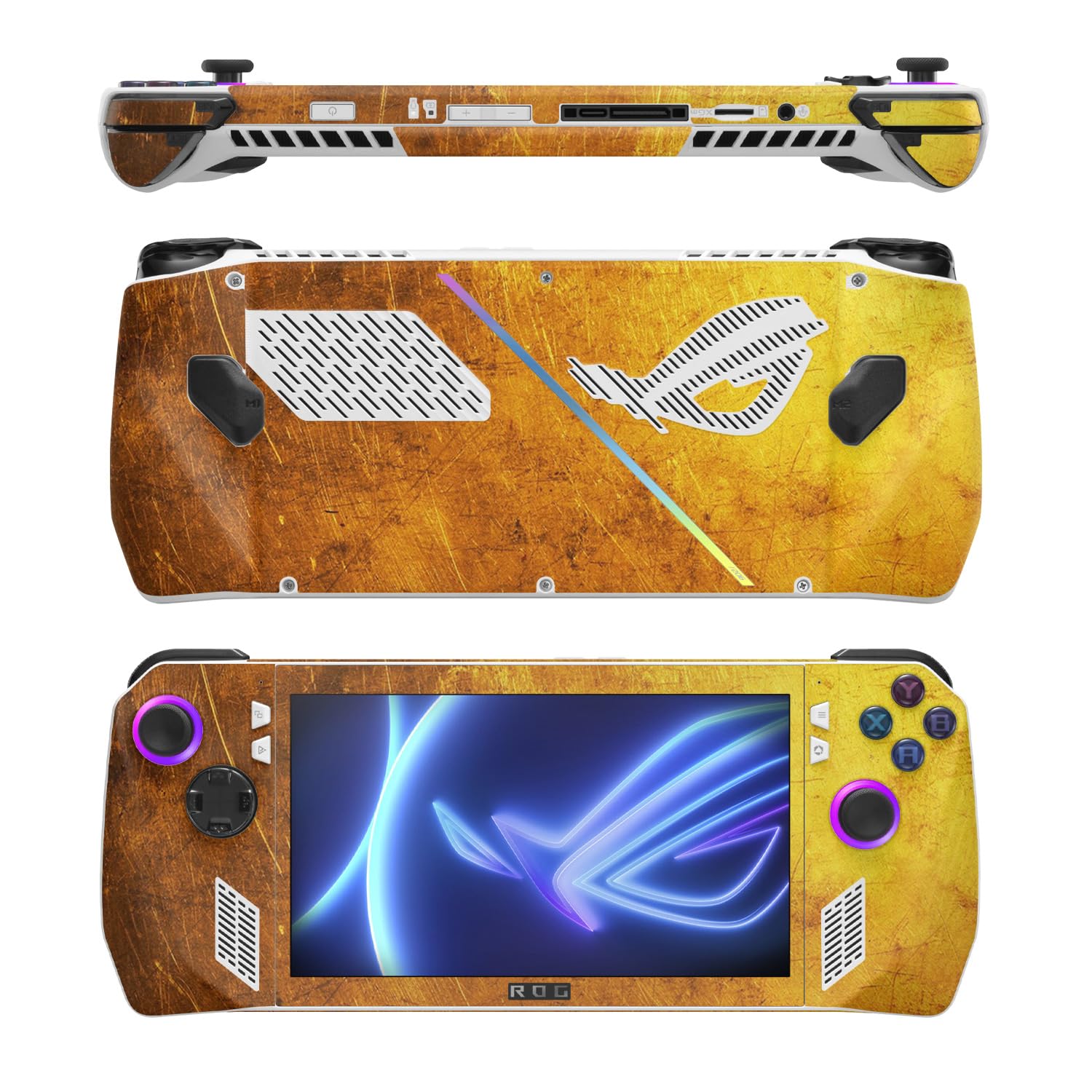 MightySkins Skin Compatible with Asus ROG Ally - Textured Gold | Protective, Durable, and Unique Vinyl Decal wrap Cover | Easy to Apply, Remove, and Change Styles