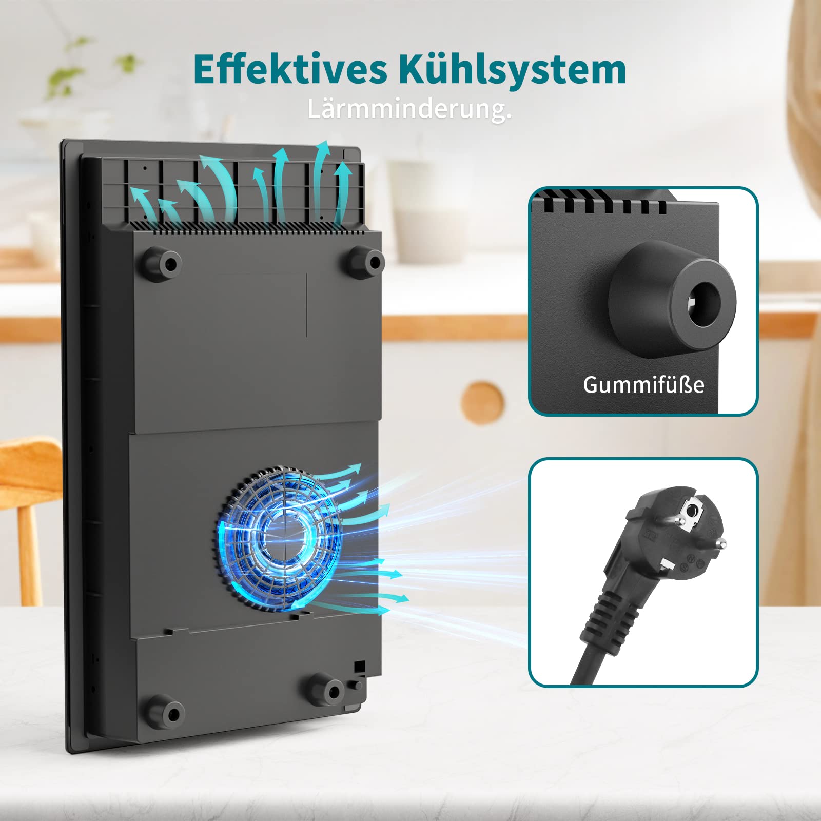 Induktionskochfeld mit Flexzonen, IsEasy domino Induktionskochfeld 3400W, Boost-Funktion