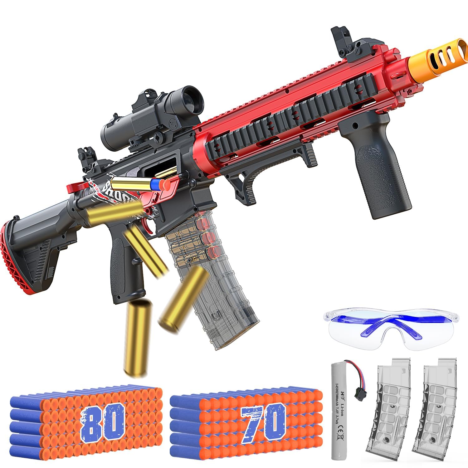 EagleStone Automatic Realistic Toy Gun for Boys, Shell Ejecting Foam Blaster for Kids Ages 8-12,Sniper Rifle,2 Magazines,150 Darts,30 Shells, Electric Machine Guns Toys for Adults Birthday Xmas GiftsGlobal Recycled StandardGlobal Recycled StandardGlobal Recycled Standard
