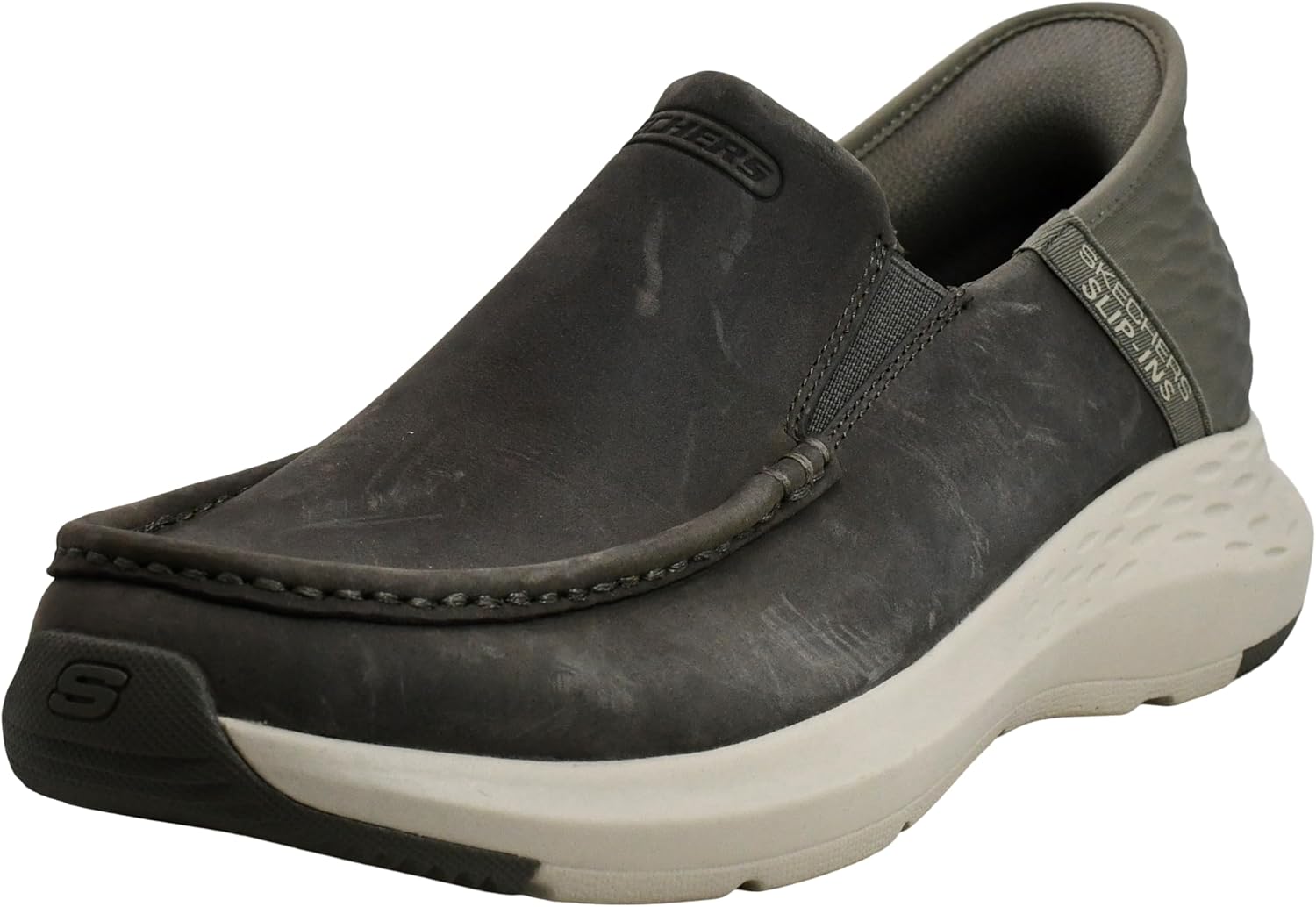 Skechers メンズ Parson Oswin スリッポン, オリーブ, 9