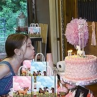 Vista 3 de 16 bolsas de golosinas de caballo para suministros de fiesta de cumpleaños, aperitivos de regalo, dulces con asas para decoraciones de fiesta
