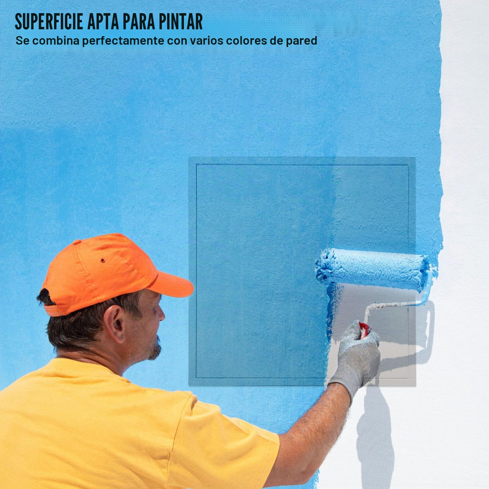 VEVOR Trampilla de Inspección 620x620 mm de Acero Galvanizado, Puerta de Acceso para Paneles de Yeso, con Pestillo de Destornillador, para Instalación de Fontanería y Electricidad en Techos, Blanco