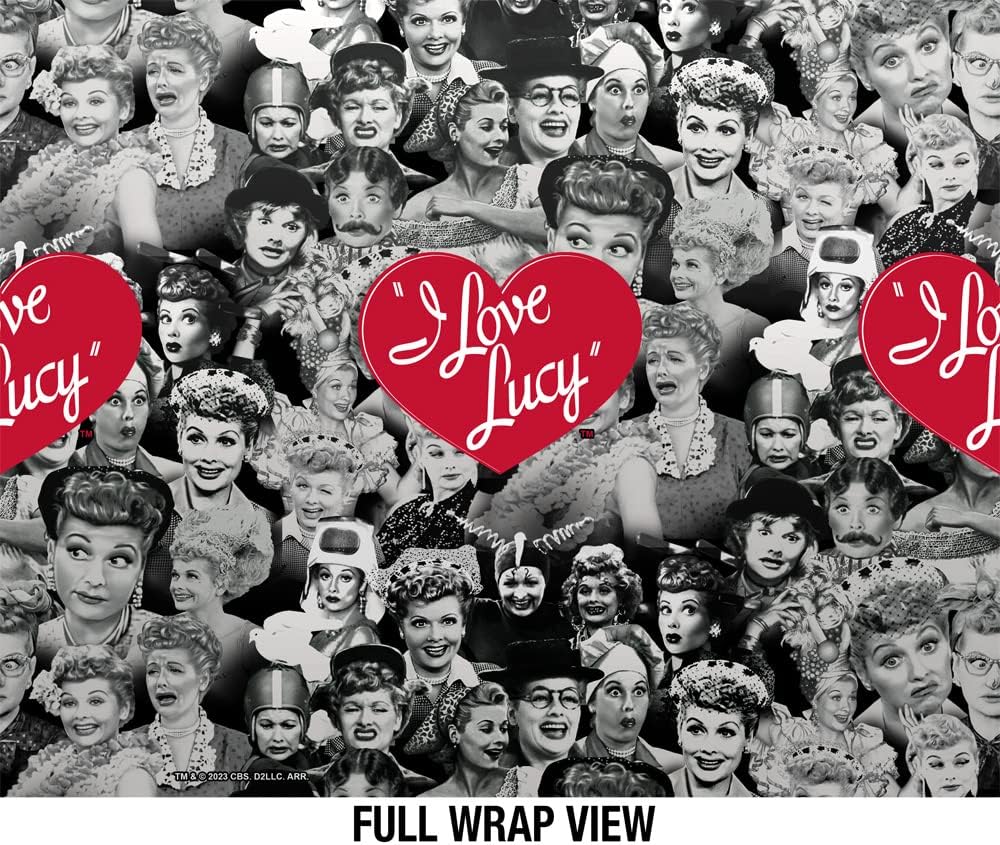 I Love Lucy OFFICIAL Faces 24 oz Insulated Canteen Water Bottle, Leak Resistant, Vacuum Insulated Stainless Steel with Loop Cap, White