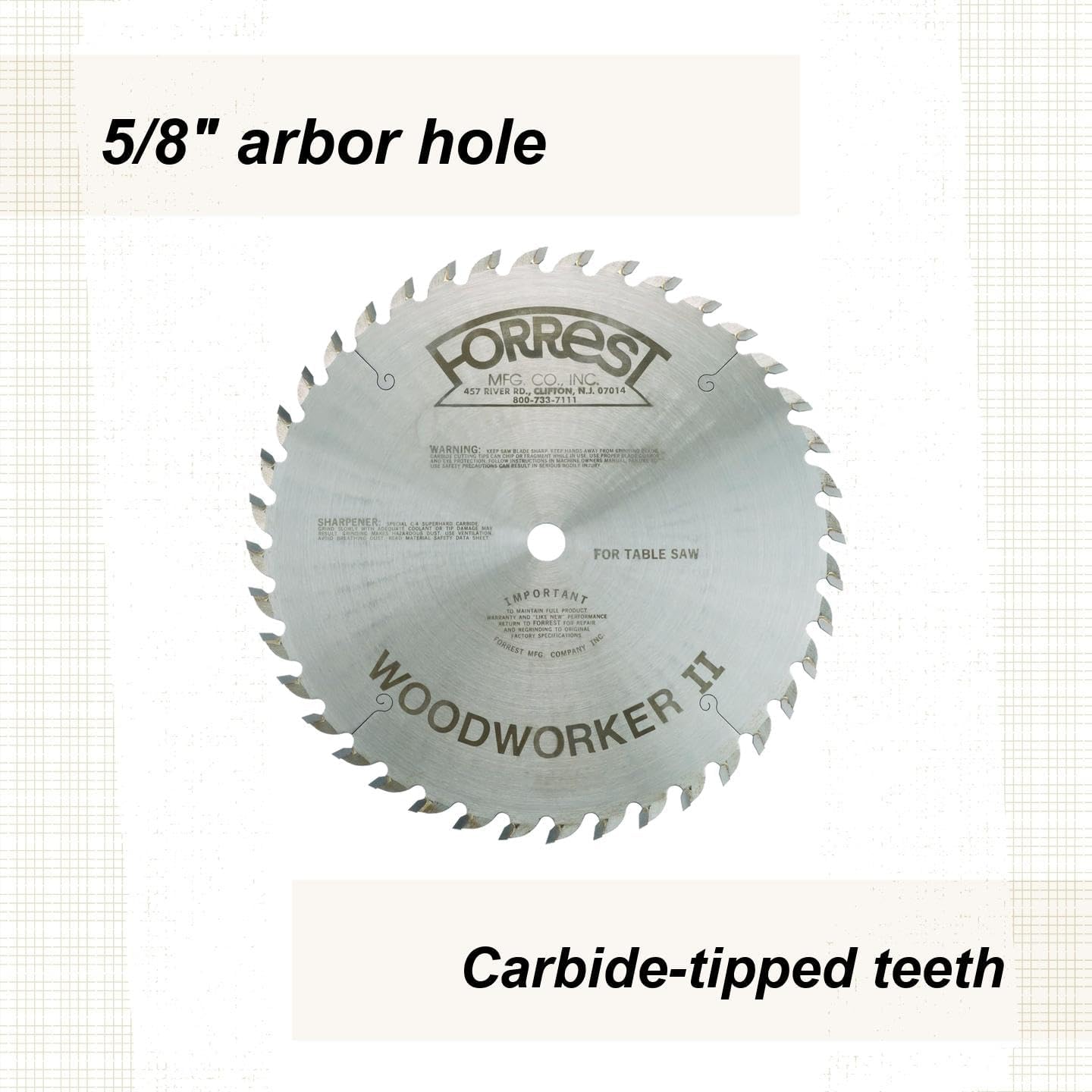 Forrest Woodworker Ii #1 Grind Saw Blade 10", 40T