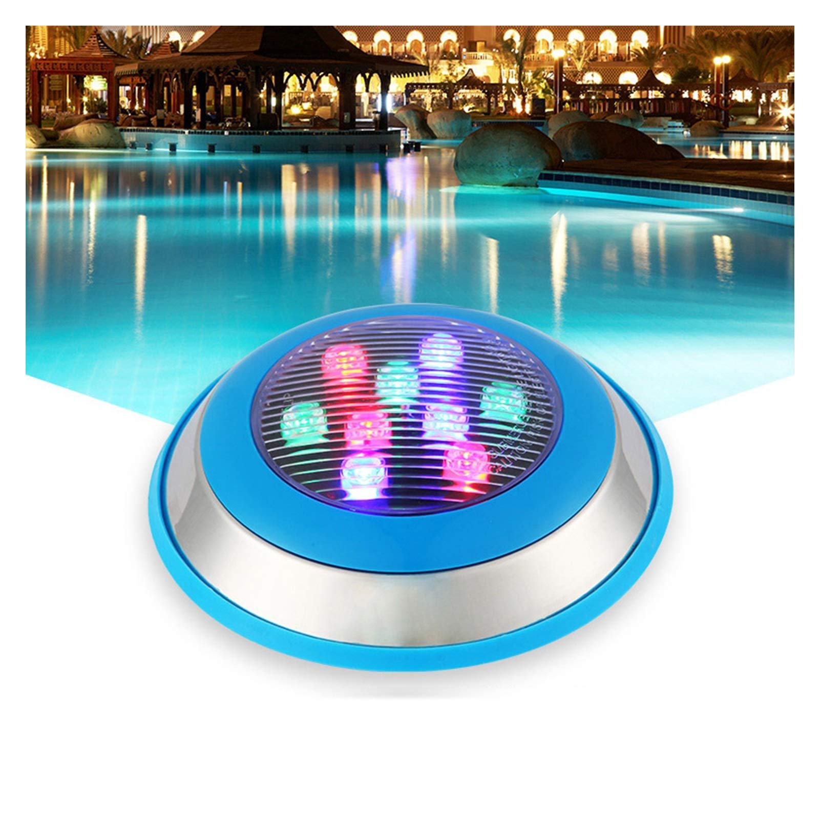 Lampadine per Piscina Faretto a LED per Piscina Paesaggio Piscina Bassa Tensione 12V Facile da installare Utilizzato per Fontana, Decorazione di stagni, Sott'Acqua (Luce Calda, 9 W