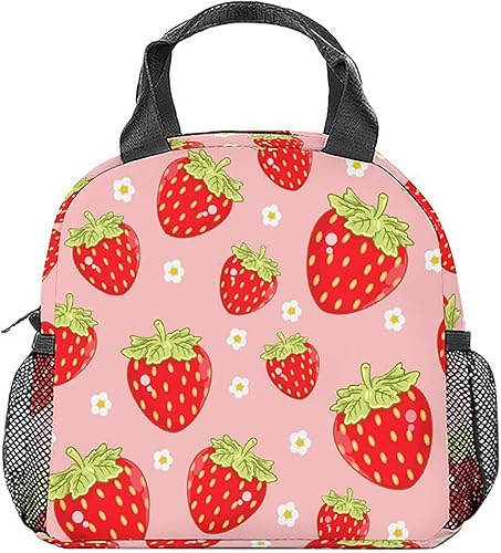 Miniatura 1 de Lonchera para niñas, con aislamiento, estética, reutilizable, para mujeres, color rojo, plegable, para el trabajo