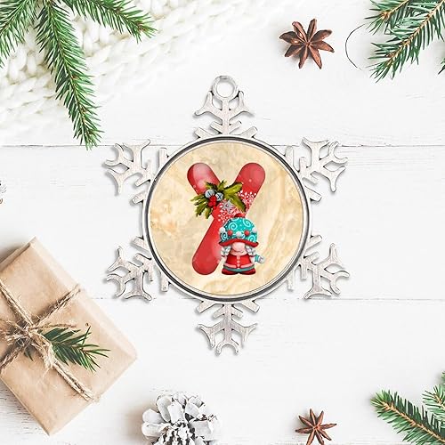 Miniatura 6 de Gnomo de Papá Noel con letra inicial K para árbol de Navidad, adornos para las vacaciones, adornos de copo de nieve, vacaciones, decoración del