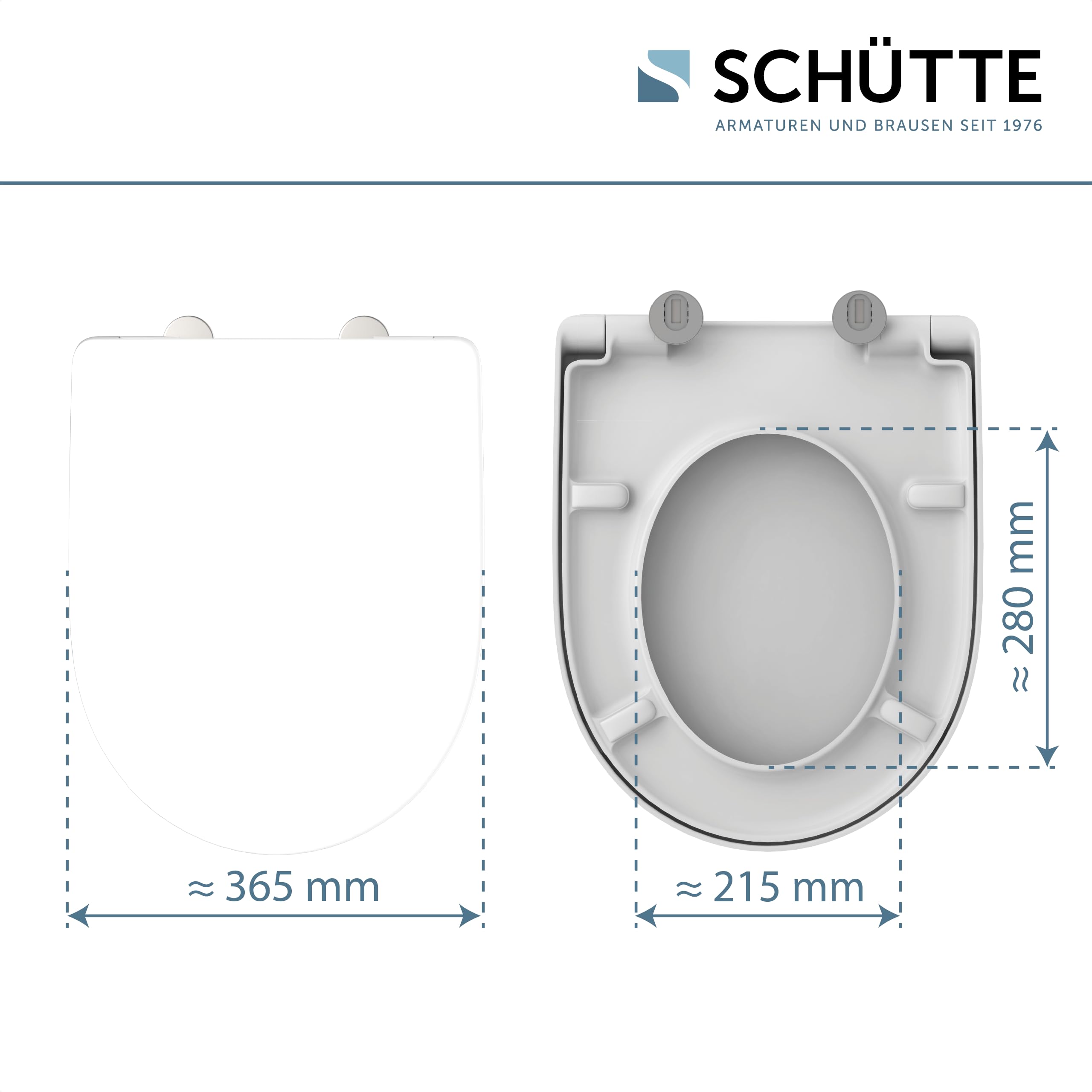 SCHÜTTE Sedile WC adatto per Geberit Icon, con abbassamento automatico, made in EU, coperchio rimovibile in termoindurente infrangibile, coperchio WC e occhiali fino a 250 kg, bianco