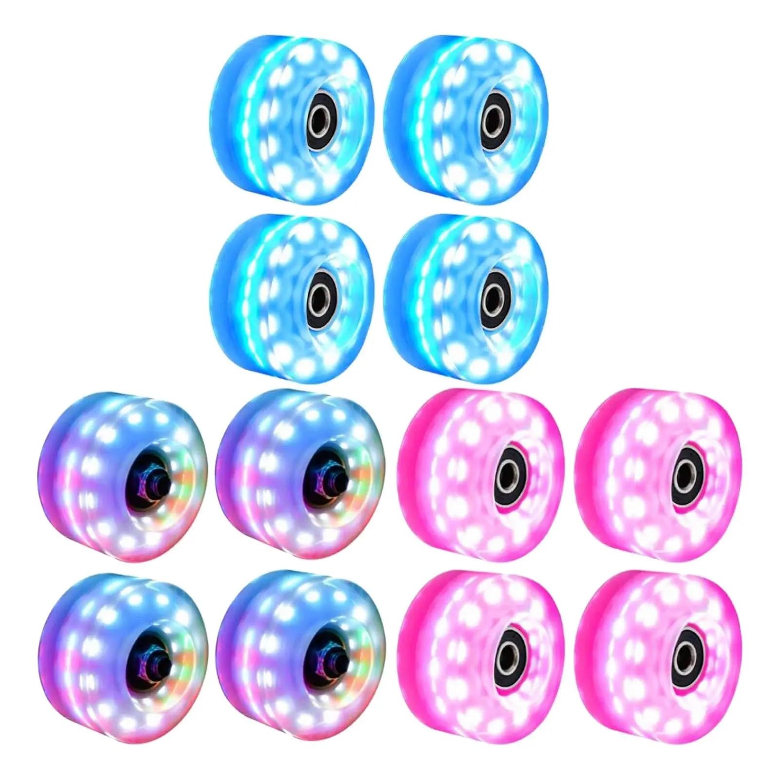 luminación Ruedas De Patines Ruedas Luminosas for Patines, rodamientos de Ruedas instalados for Exteriores Luminoso Ligeras con Skate(Blue)