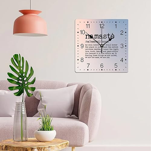 Miniatura 194 de Definición de recursos humanos Reloj de PVC con refranes inspiradores, números cuadrados, tipografía, impresión de poste de 12 pulgadas, silencioso