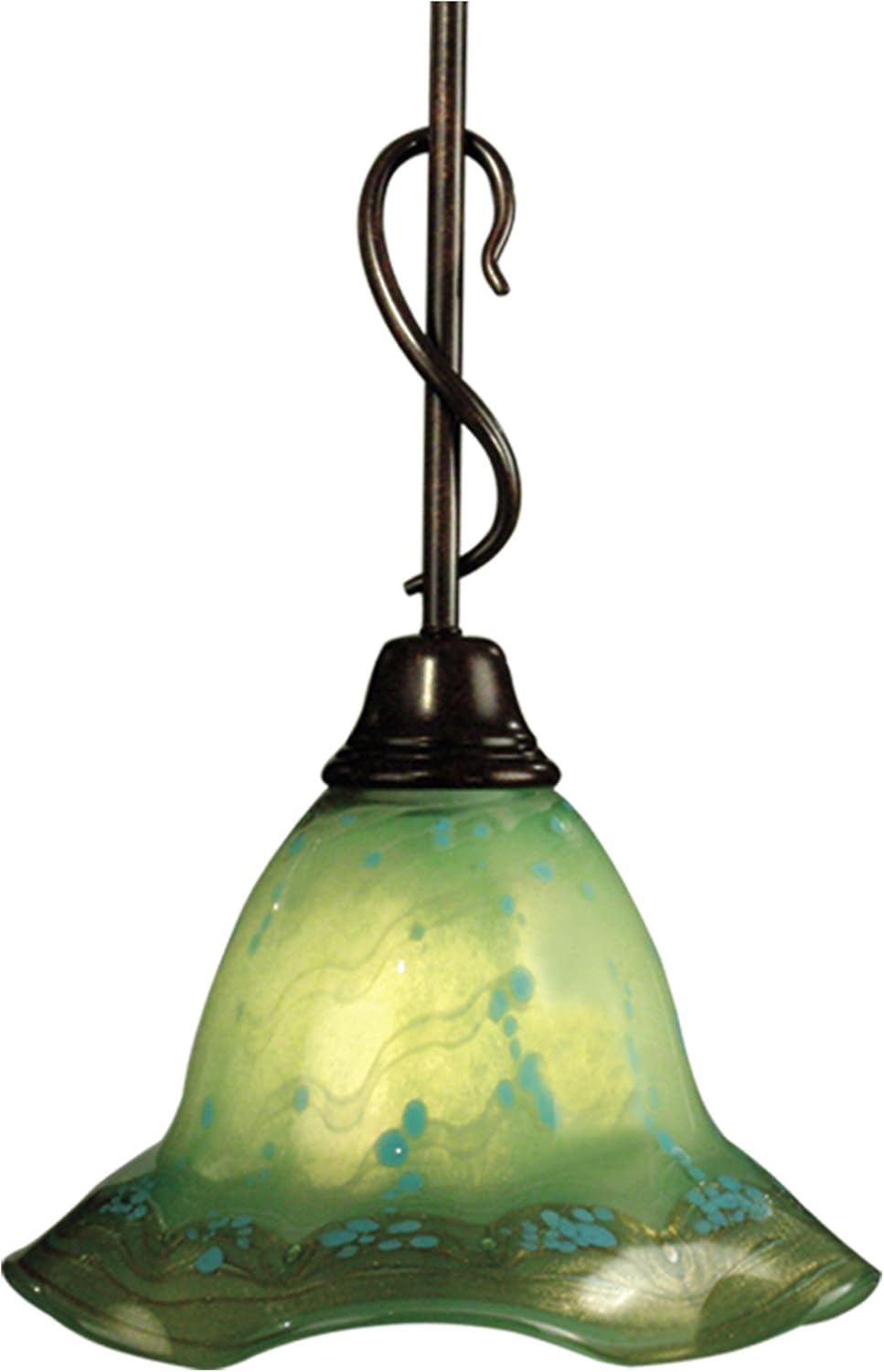 Dale Tiffany PG80392 Serene Mini Pendant Light, Antique Bronze and Glass Shade