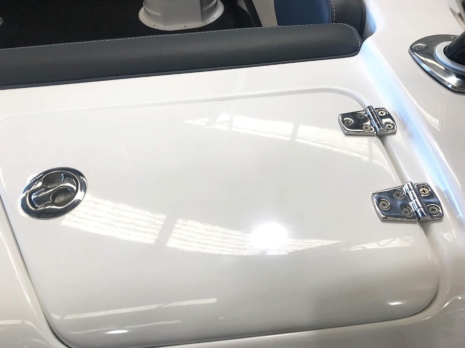 Mxeol Boat Shortside Hinges Marine Flush Hatch Compartment Hinge Heavy Duty Stainless Steel W/Fasteners 1-1/2" x 2-1/4" Pair