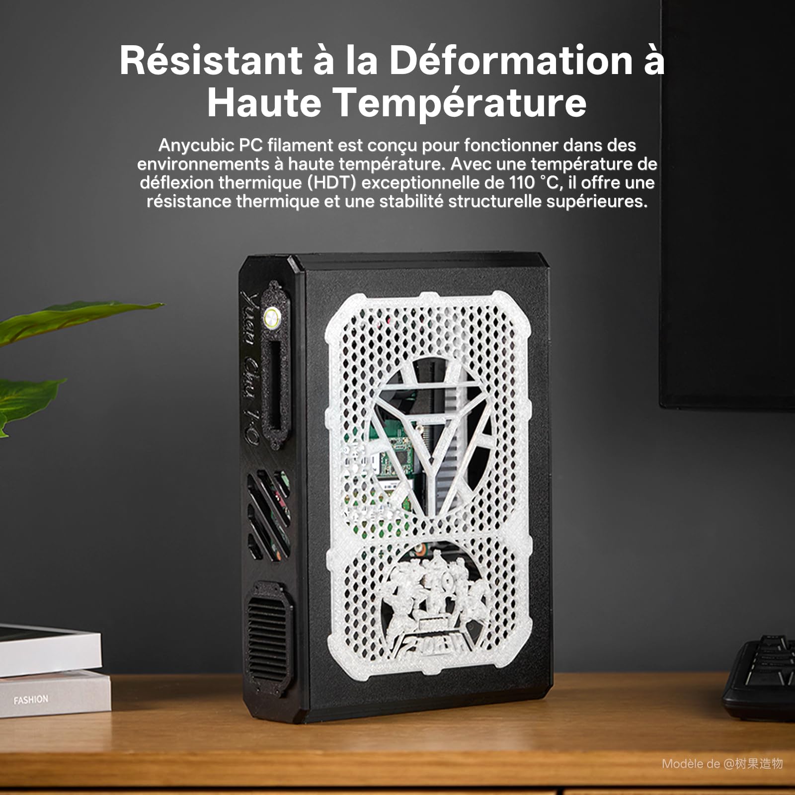 Anycubic PC Filament 3D avec bobine amovible, 1,75 mm, pour imprimantes 3D, 1 kg, noir