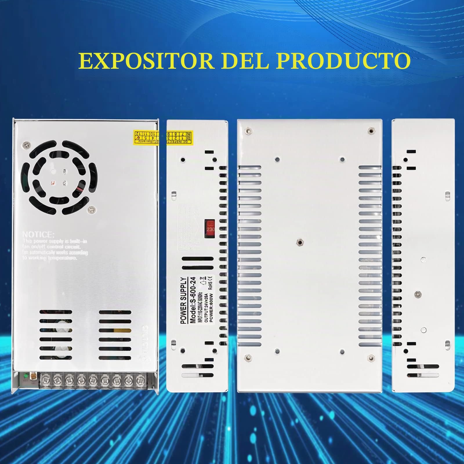 24V 25A 600W Fuente de Alimentación Conmutada Universal Fuente de Alimentación Regulada LED Fuente de Alimentación Conmutada 24V Transformador de Monitoreo Adaptador Convertidor