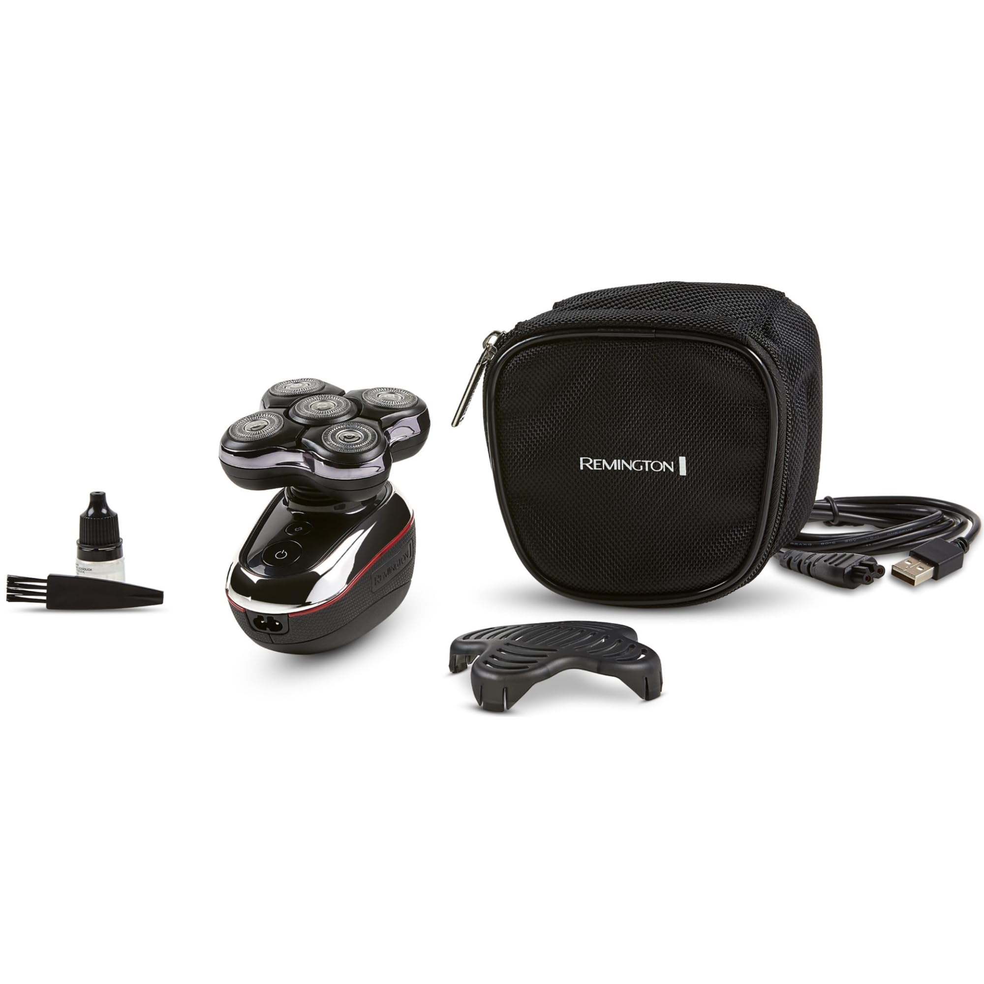 Balder Deluxe XR7100, Head Rotary Shaver with Titanium Blades & Storage Pouch for Bald Men Wet/Dry Shaving with 5 Dual Track Flexing Heads and Pop-Up Trimmer