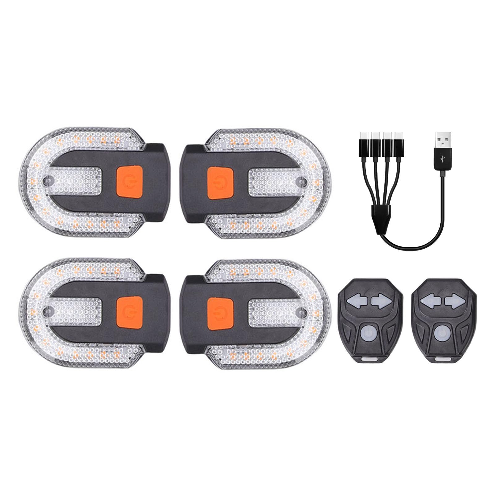 PUSOKEI Juego de 2 Luces Intermitentes para Bicicleta, Luces Traseras LED Recargables por USB con Control Remoto para Conducción Nocturna, Impermeables y Brillantes con Visibilidad de 150 M