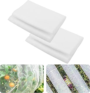 Alpurple Insect Bird Barrier Netting Mesh with Drawstring - Garden Bug Netting Plant Cover for Protect Plant Fruits Flower from Insect Bird Eating (2PCS-5.0 X 9.8 ft)