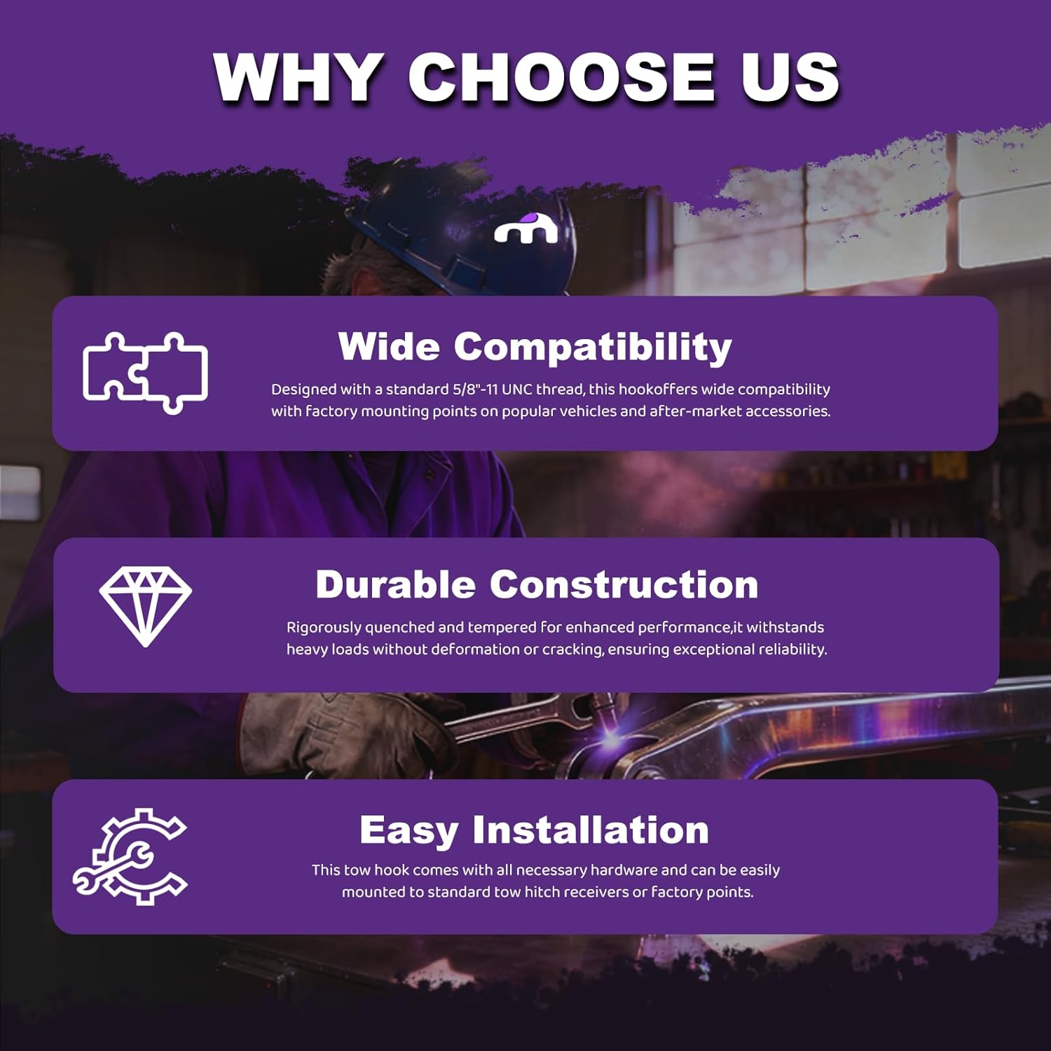 Tow Hook Tow Eye 95226685 Compatible with Chevrolet Bolt EV (2017 2018 2019 2020 2021 2022 2023 2024),Bolt EUV (2017-2024),Cruze (2009-2016),Traverse (2017-2024),Orlando (2011-2015)