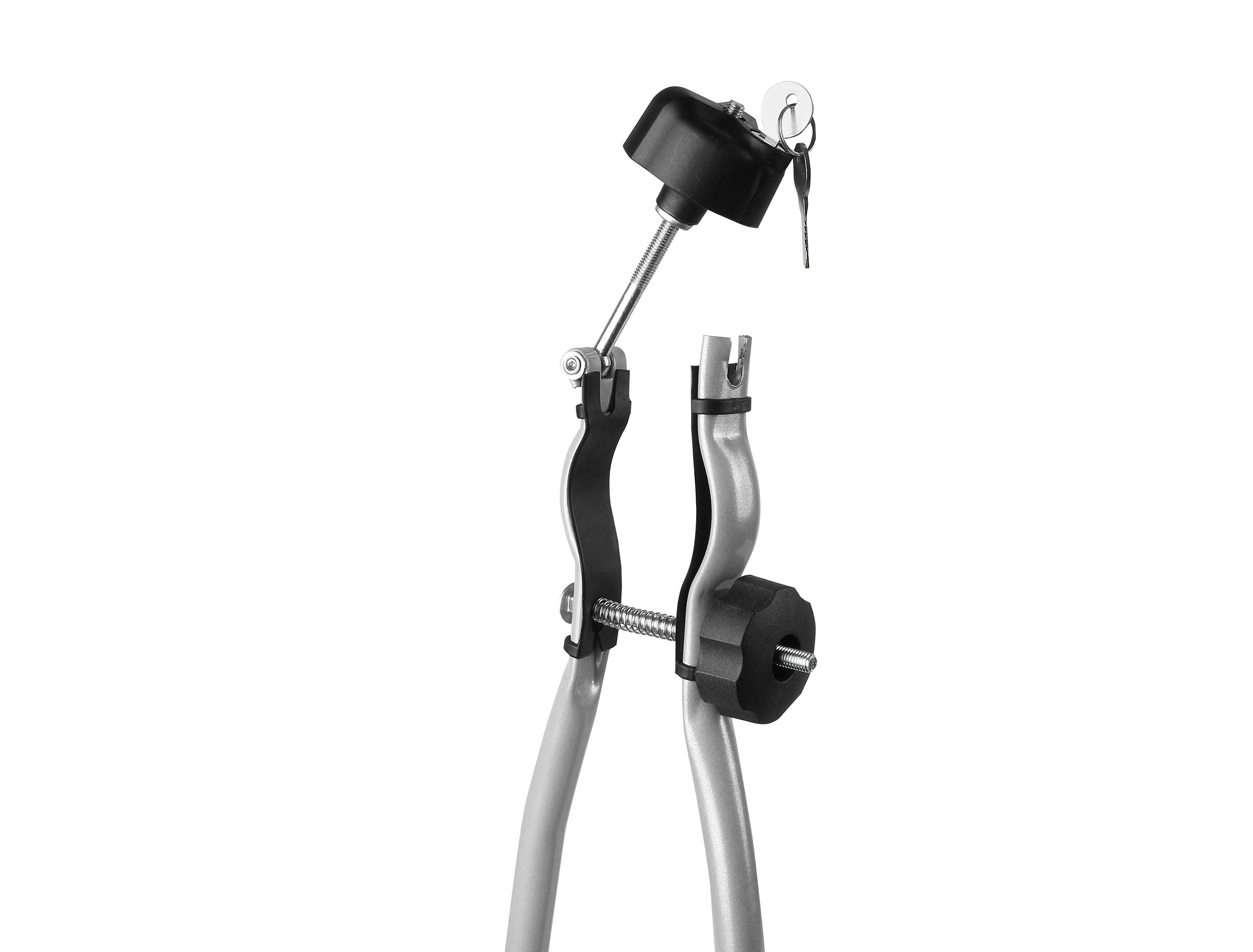 EUFAB 12015 Dach-Fahrradträger ALU STAR, stehende Montage, für 1 Fahrrad, für Dachträger, grau, schwarz